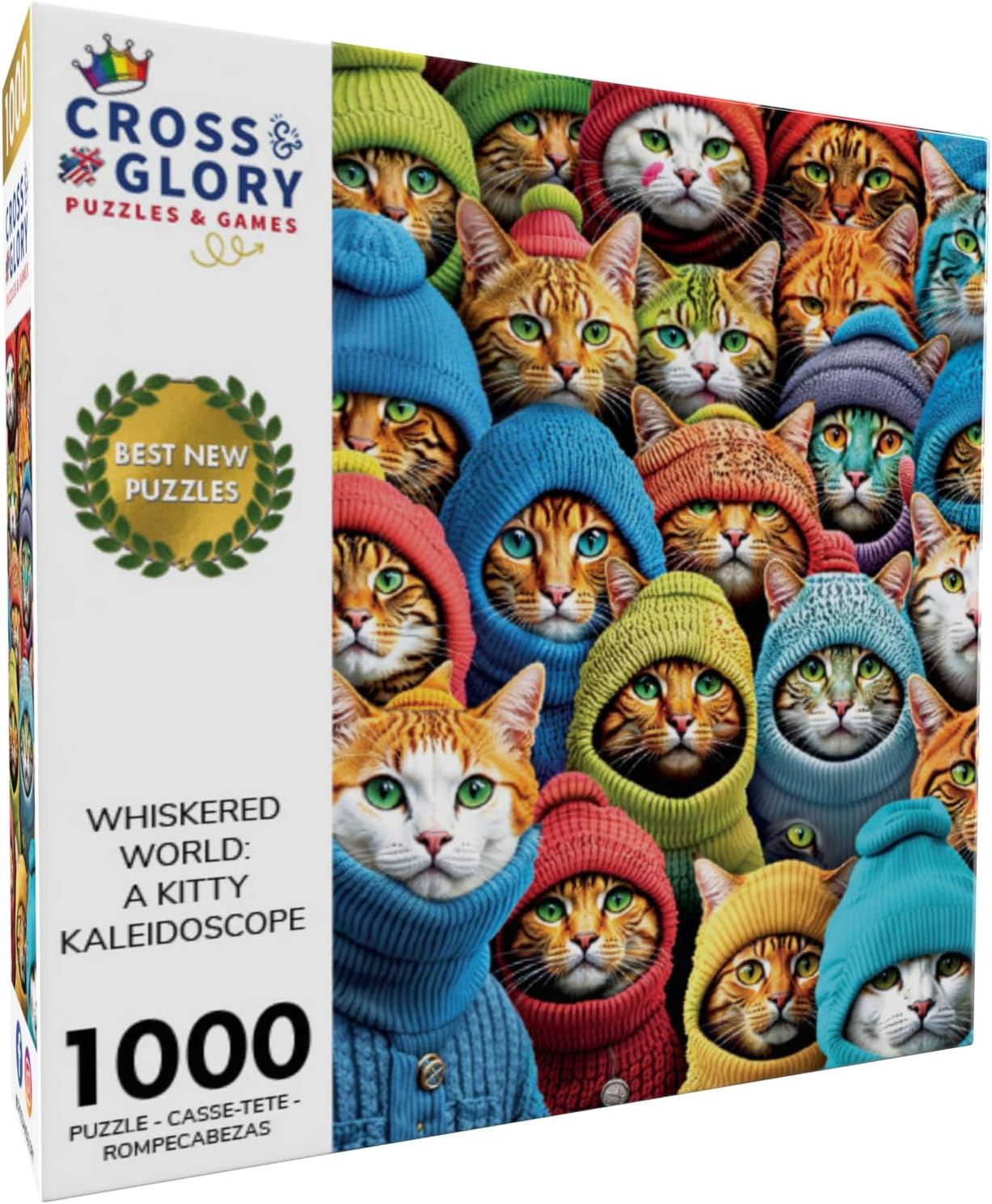Cross & Glory &ndash; Whiskered World: a Kitty Kaleidoscope &ndash; Cat Jigsaw Puzzle for Adults, 1000 Pieces | Vibrant, Challenging & Detailed - Whisker Wonderland image number 2