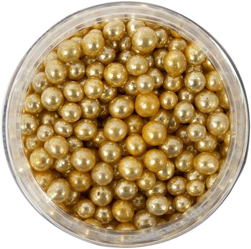 Sprinks Cachous Sprinkles 4Mm - Edible Cake Toppers | Baking Decorations for Cakes, Cupcakes, and Desserts for Holidays and Special Occasions | 85G, Gold image number 4