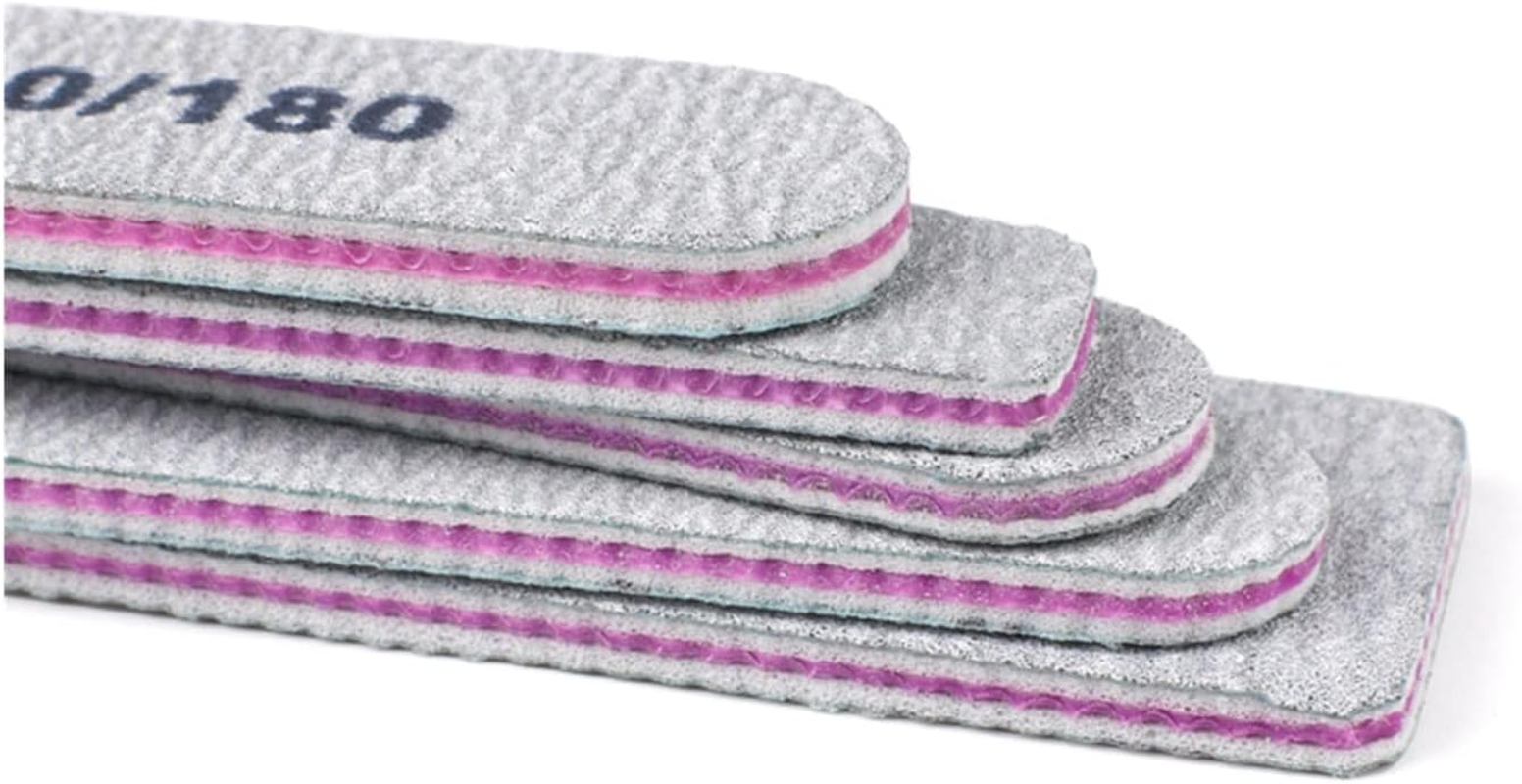 TRUSTTWO 50Pcs/Lot Grey Sandpaper Nail File 100/180 Double Sided Buffer Block Polisher Pedicure Manicure Nail Art Files Nails Accesorios the New (Color : 06) image number 4