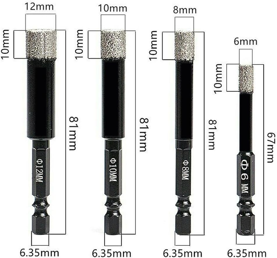 2X 10Mm Porcelain Dry Diamond Core Drill Bit Holesaw Cut Marble Granite Tile image number 4