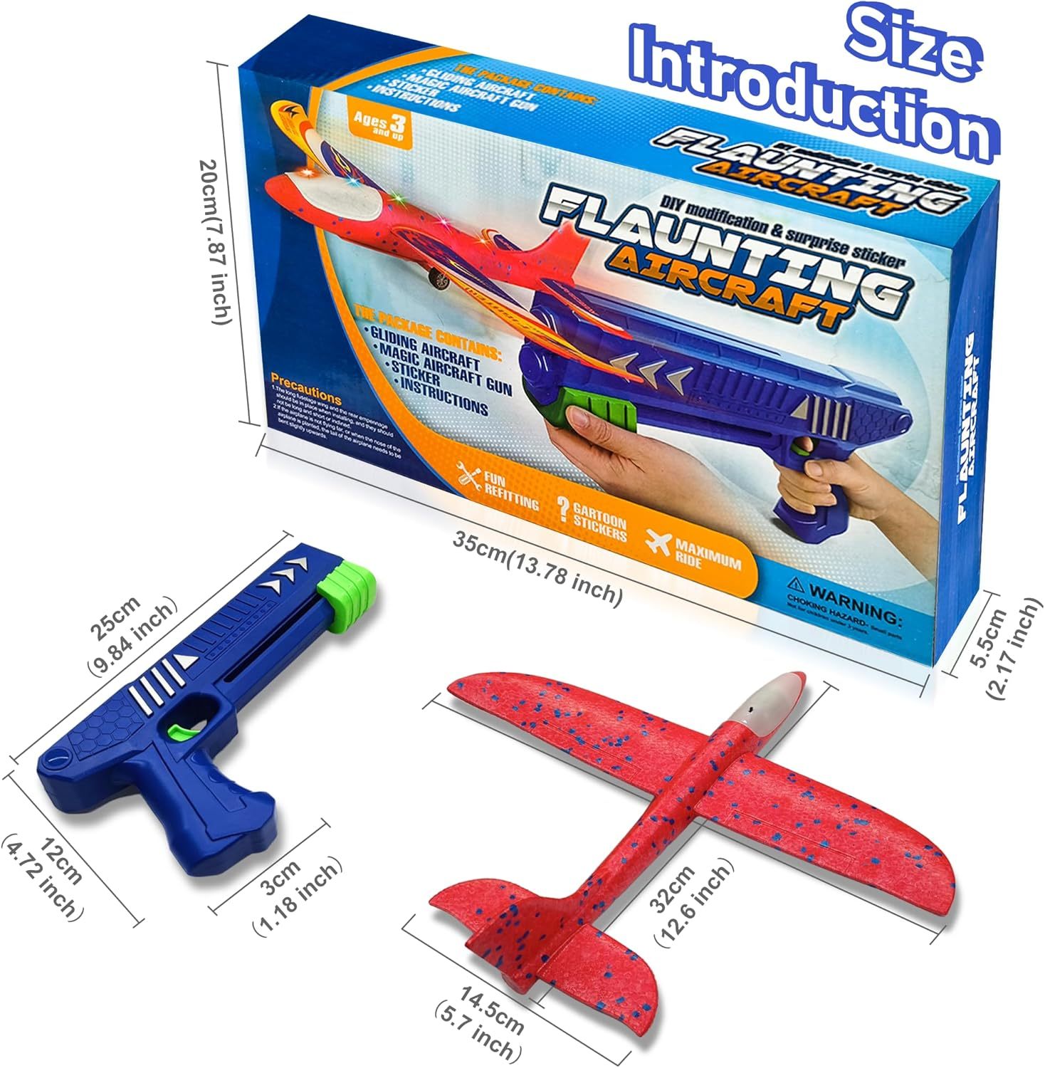 3 Pack Foam Airplane Toys with Launcher, Kids Outdoor Foam Glider Catapult Plane Toys for 5 6 7 8 9 Year Old Boy, Flying Toys Birthday Gifts for Boys Girls 4 5 6 7 8 9 10 11 12 Year Old image number 5