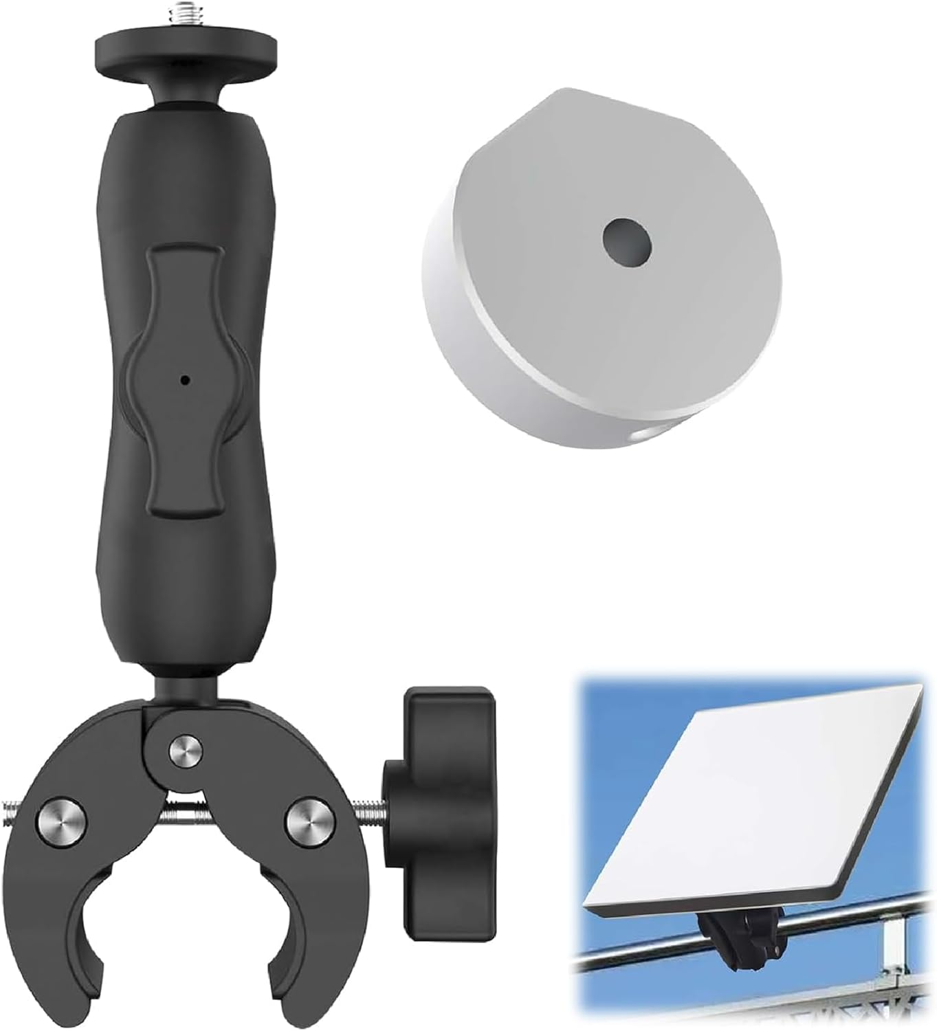 Starlink Mini Mount, RV Ladder Pole Mount with Adjustable Clamp, Roof Rack Mount for Starlink Mini Dish on Rvs, Boats and Campers, Compatible with Old Version Original Pipe Adapter