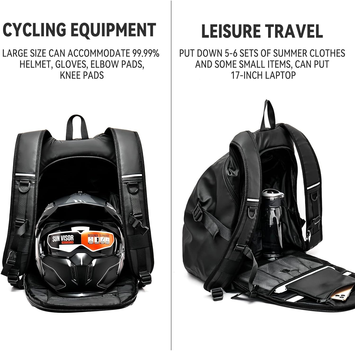 Motorcycle Backpacks for Men Women Waterproof Helmet Backpack, Motorcycle Accessories, Laptop Bags, Travel Backpacks, Student School Bags image number 3