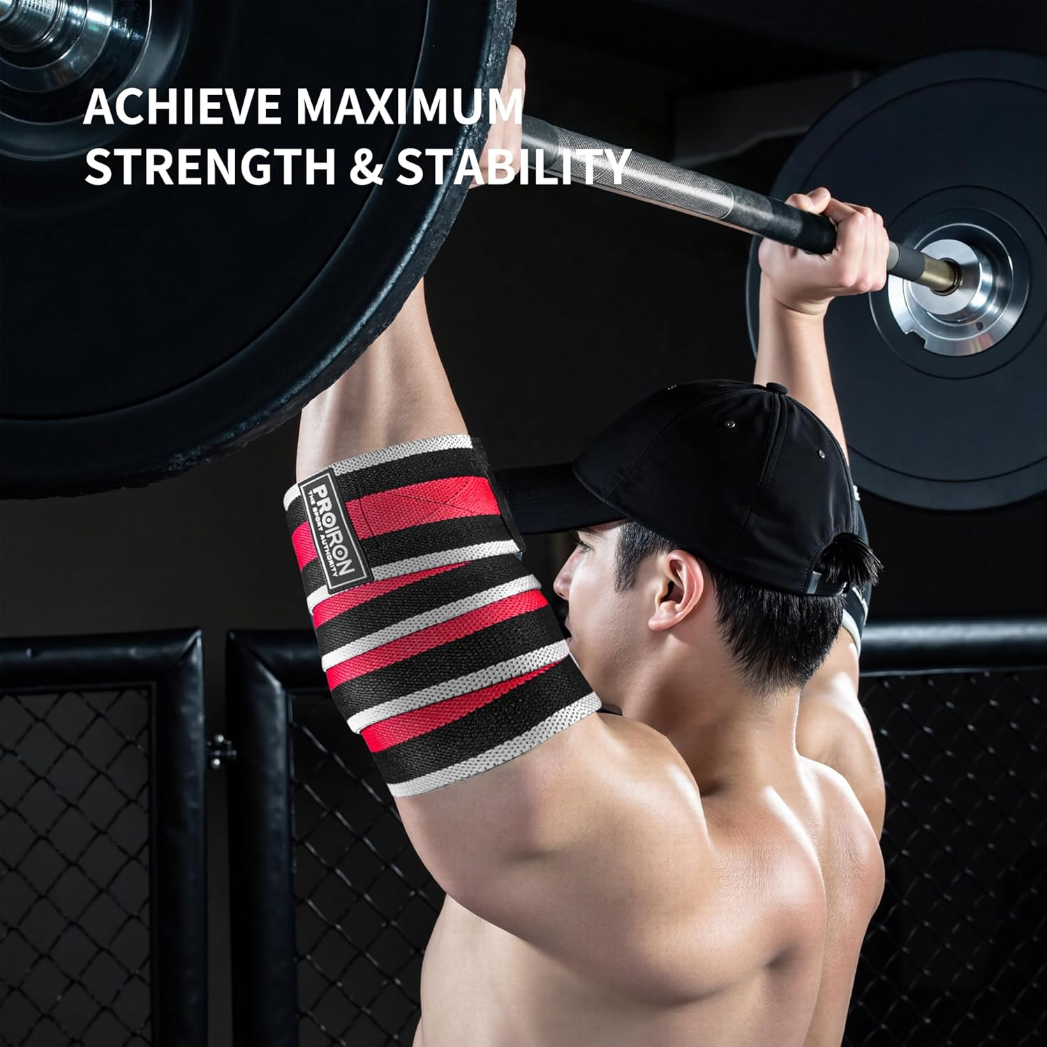 PROIRON Elbow Wraps for Weightlifting (Pair), Stretchable 47" Elbow Compression Strap, Weightlifting Straps for Bench Press, Powerlifting, Pressing, Elbow Straps for Golfer'S Elbow & Tendonitis image number 1