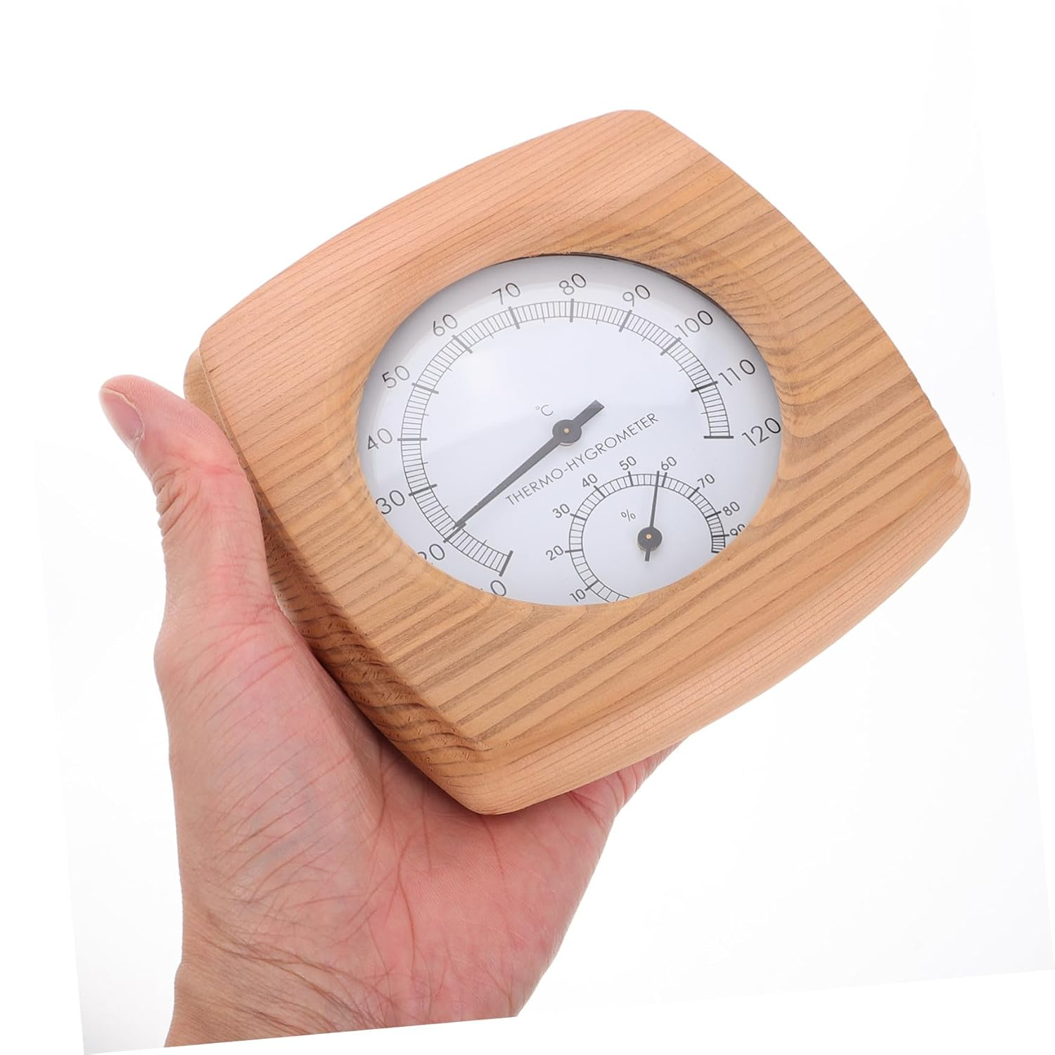 Wooden Sauna Thermometer Hygrometer for Accurate Temperature and Humidity Monitoring Essential Sauna Accessory Bathrooms and High Moisture Areas image number 2