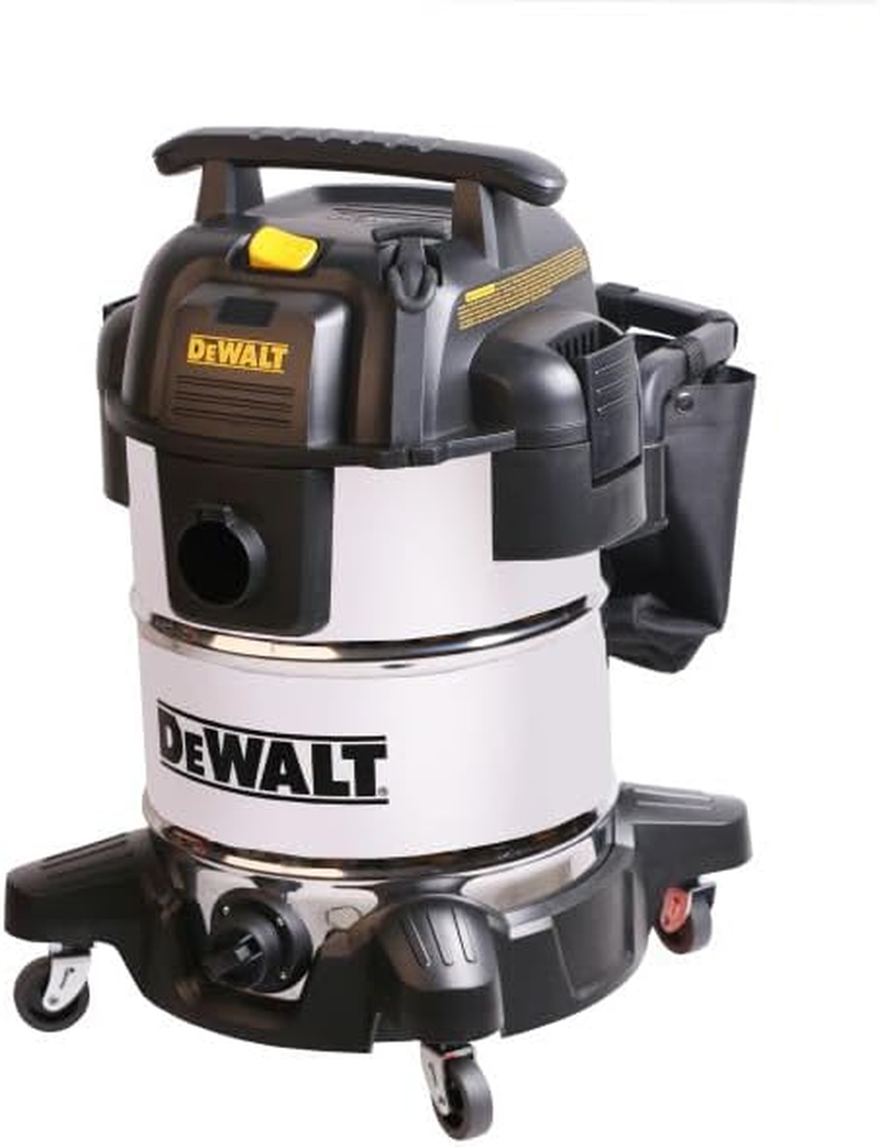 Dewalt 1150W 23L Wet and Dry Vacuum - 4HP Motor Vacuum Cleaner with 2.1M Hose with 4 Nozzle Attachments - Heavy Duty Casters and Large Capacity Polyurethane Tub - DXV23P