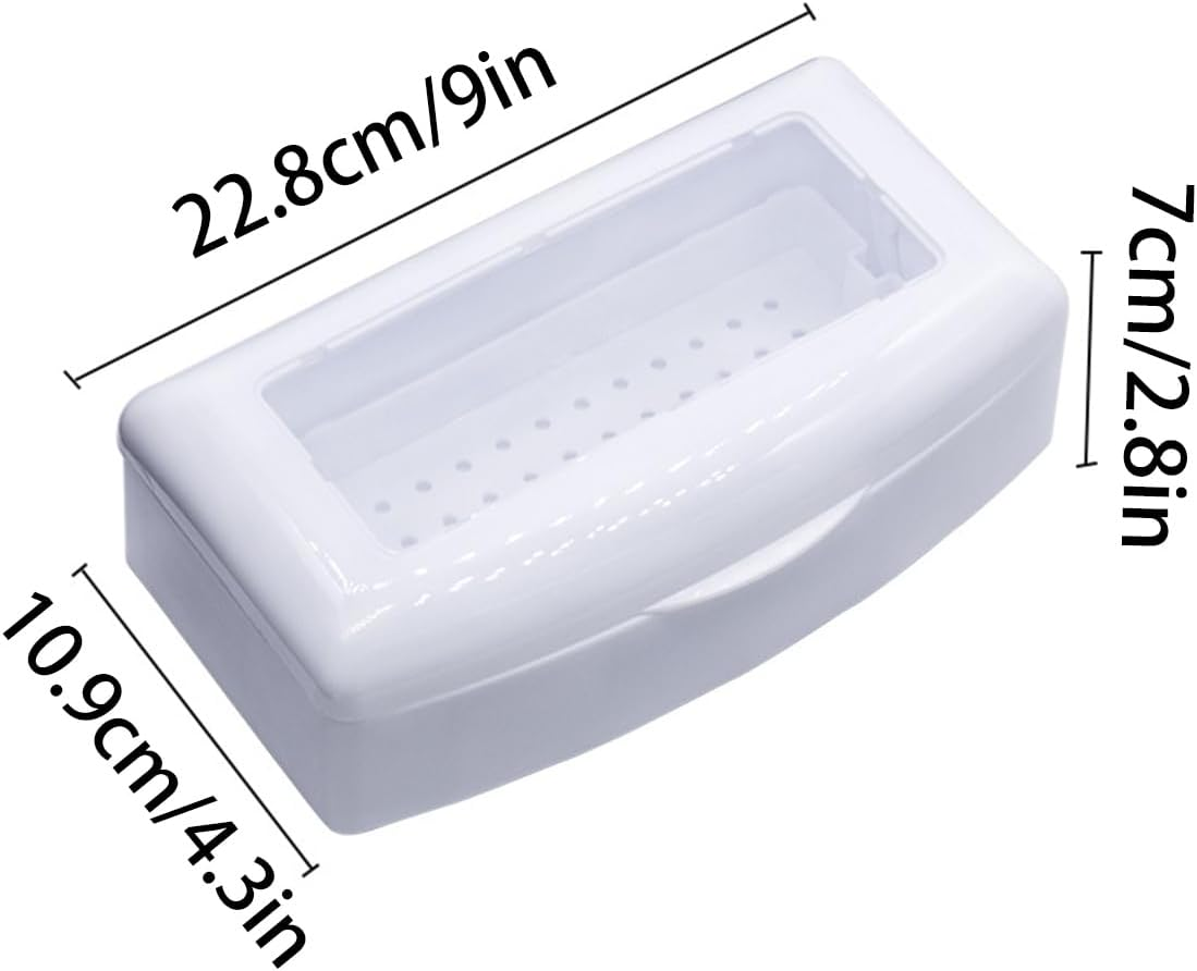 AIMALL Nail Tool Disinfection Box with Alcohol Filter Tray, Portable Cleaning Container for Nail and Eyelash Tools, 9X4.3X2.8In image number 1