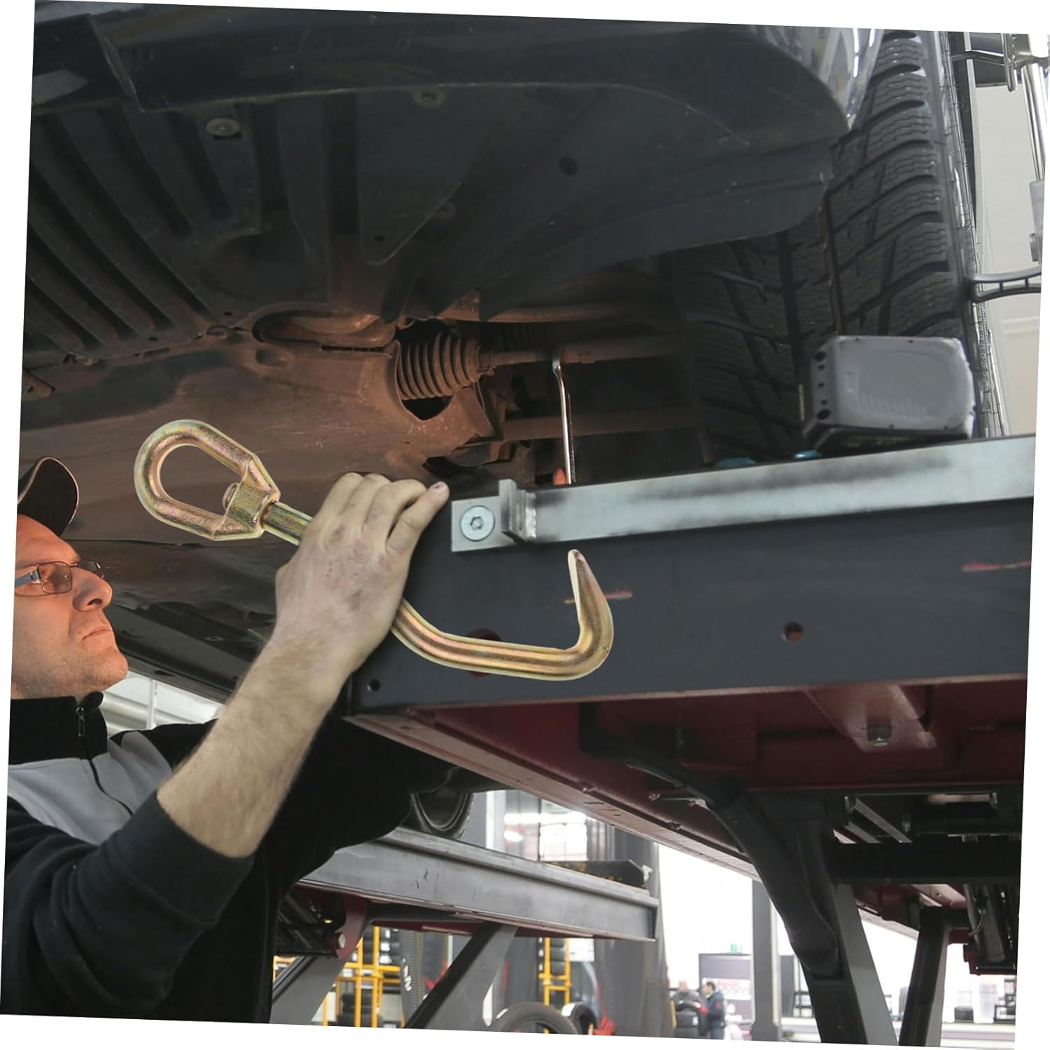 EXAOMBLE Auto Body Dent Puller Hook Sheet Metal Repair Tool Mini Triangle Clamp Snake Locking Head with Flat Hook for Automotive Body Fabrication and Dent Removal Equipment image number 5