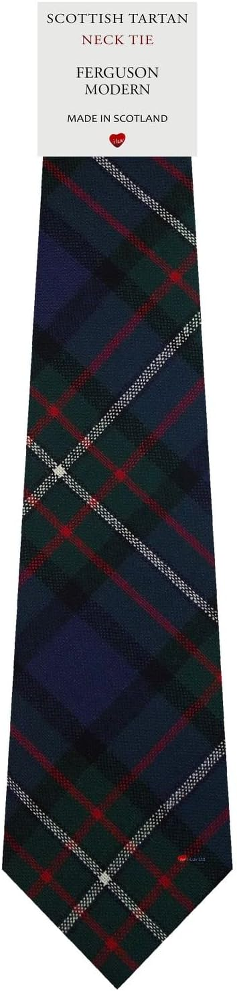 Mens All Wool Tie Woven and Made in Scotland in Ferguson Modern Tartan