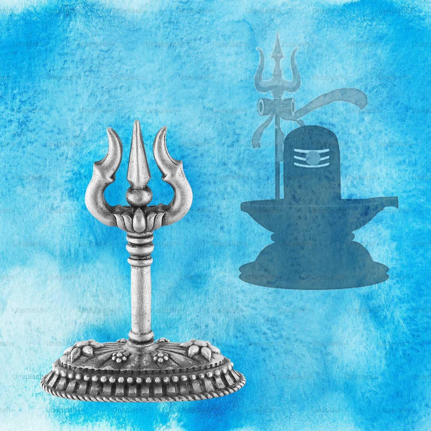 CARATCAFE Silver Trishul for Pooja Trident with Stand for Car Dashboard, Home & Office Use. Made in Pure 925 Solid Chandi 5 Cm. Hallmark Certified Gift Article for All Occasions & Festivals image number 4