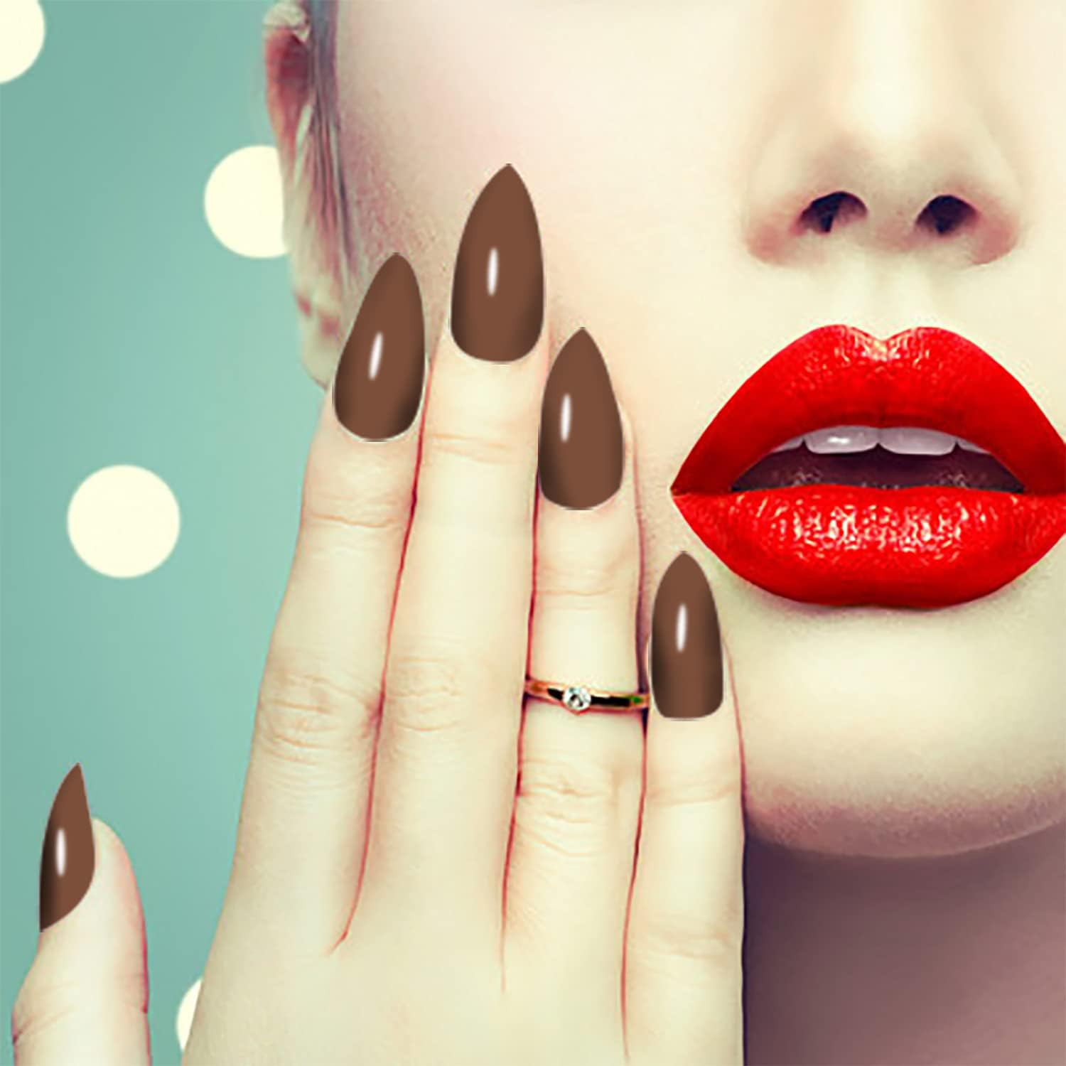 WOKOTO 20 Sheets Dark Solid Color Series Nail Polish Strips Stickers with Nail File Self-Adhesive Punk Rock Gel Nail Strips Full Wraps for Women Nails Art Stickers image number 3