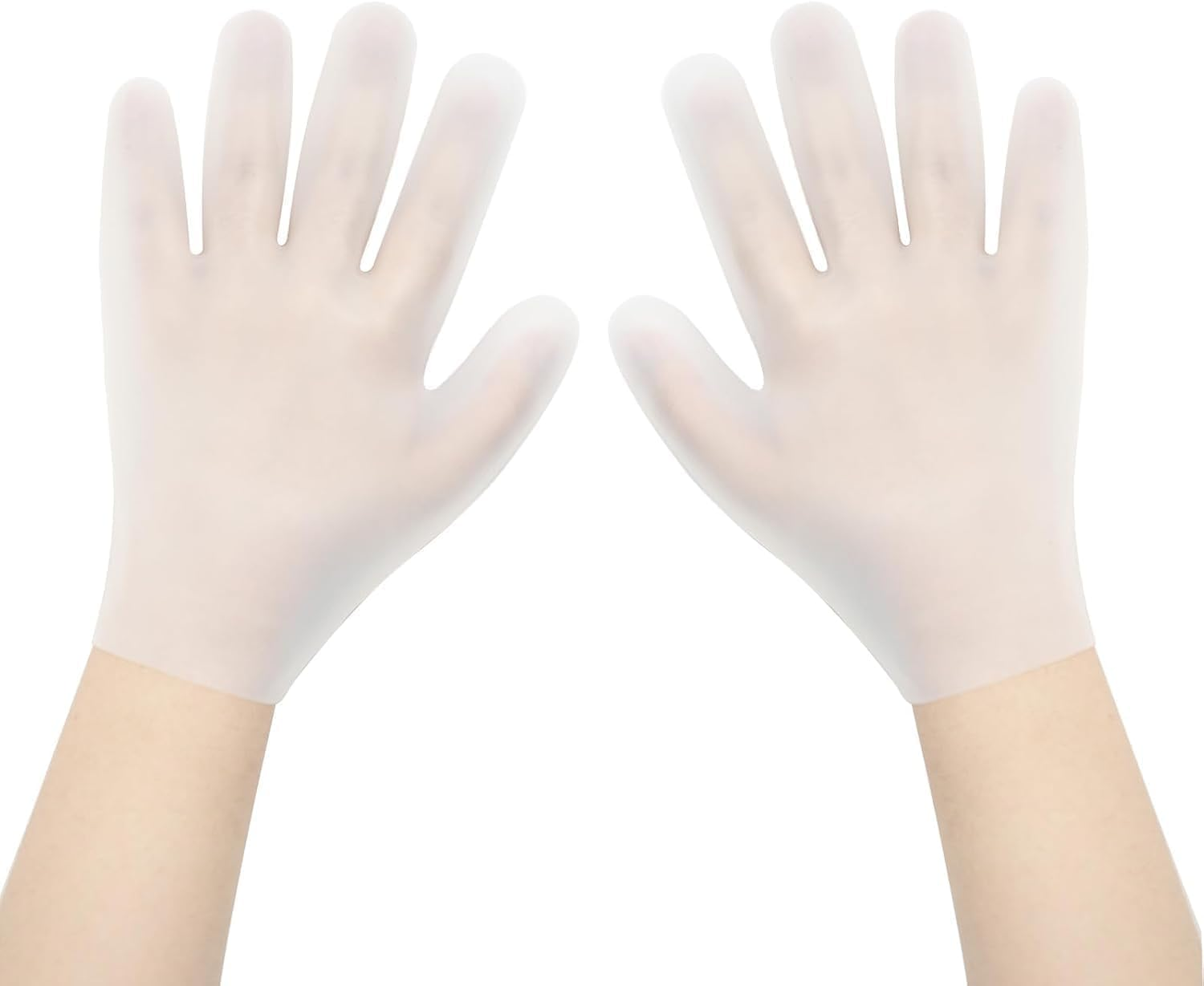 Touchscreen Compatible Moisturizing Silicone Gloves | Protects Hands, Prevents Stains, & Nourishes Skin | Reusable & Eco-Friendly | Suitable for Men & Women | Overnight Hydration Solution (White, a Pair) image number 2