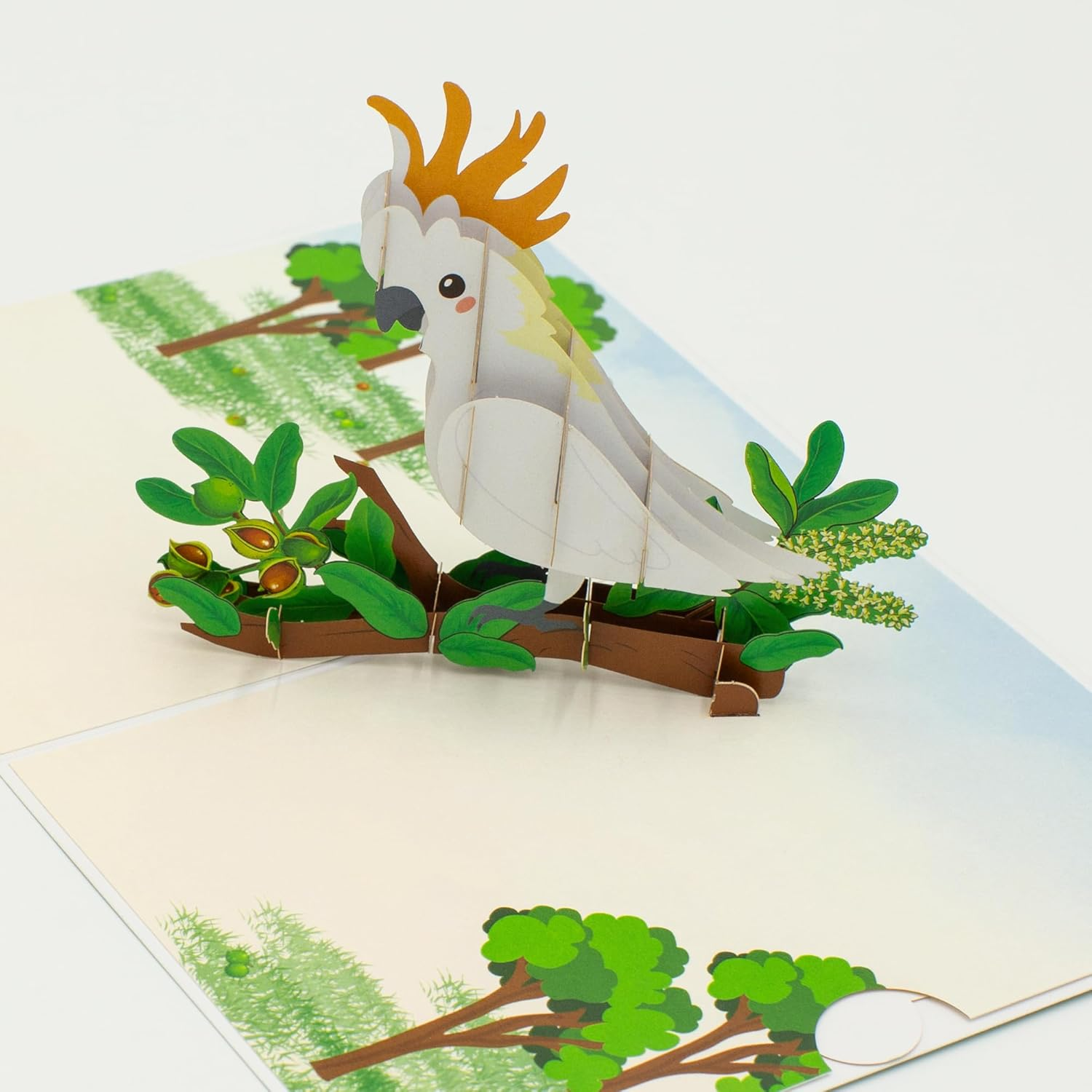 Cockatoo & Macadamia 3D Pop up Card, Australia Theme, Birthday Occasion image number 2
