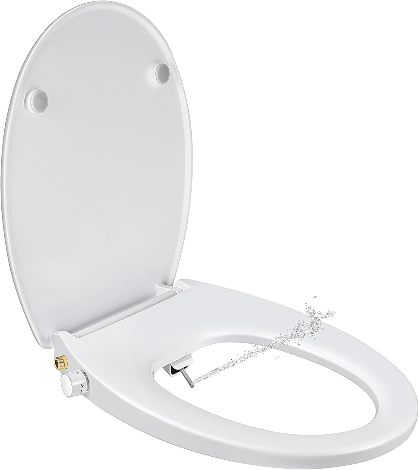 SAMODRA Bidet Toilet Seat, Non-Electric Toilet Seat Cover with Rear and Feminine Cleaning, Toilet Attachment Bidet, Toilet Seat O Shape with Soft-Closing Cover (O Shape) image number 1