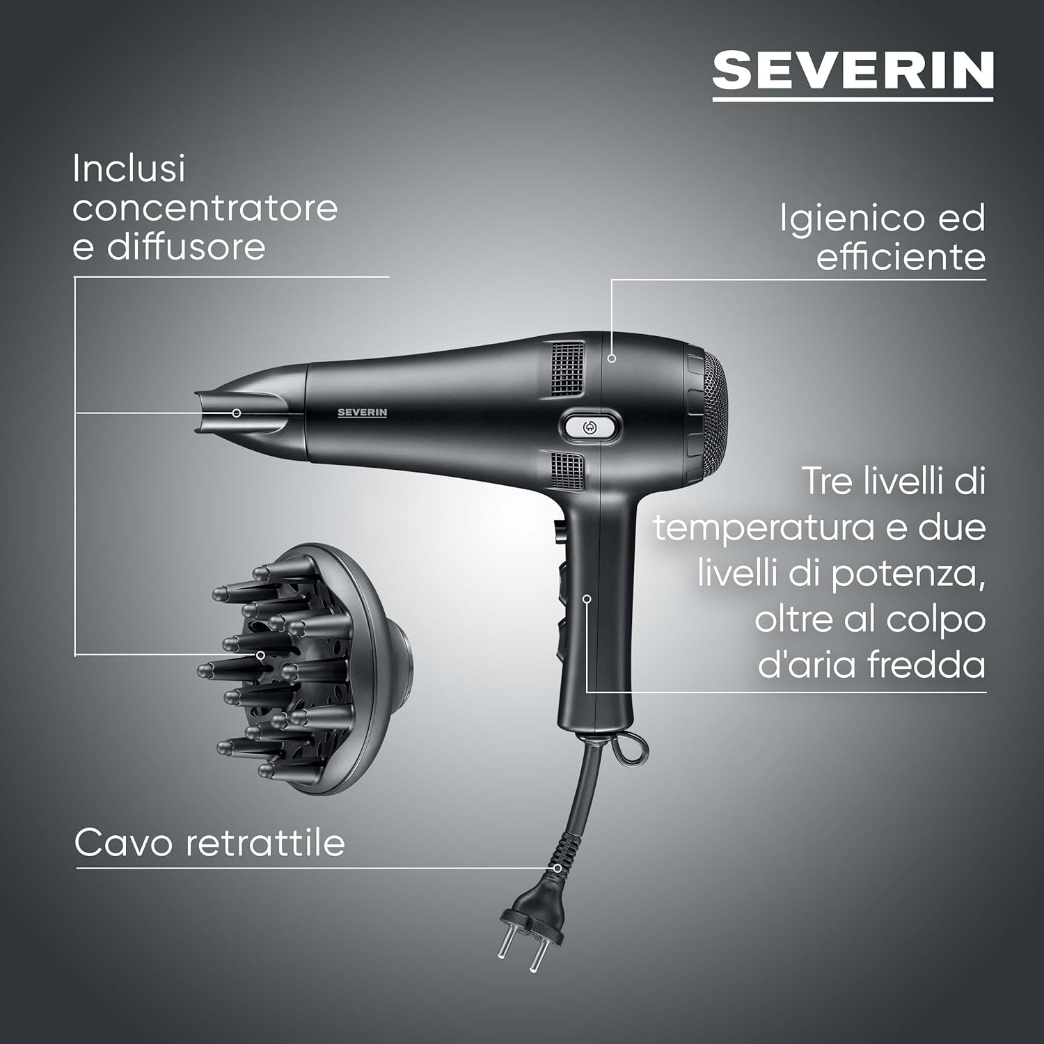 Severin HT0165 Haartrockner Black