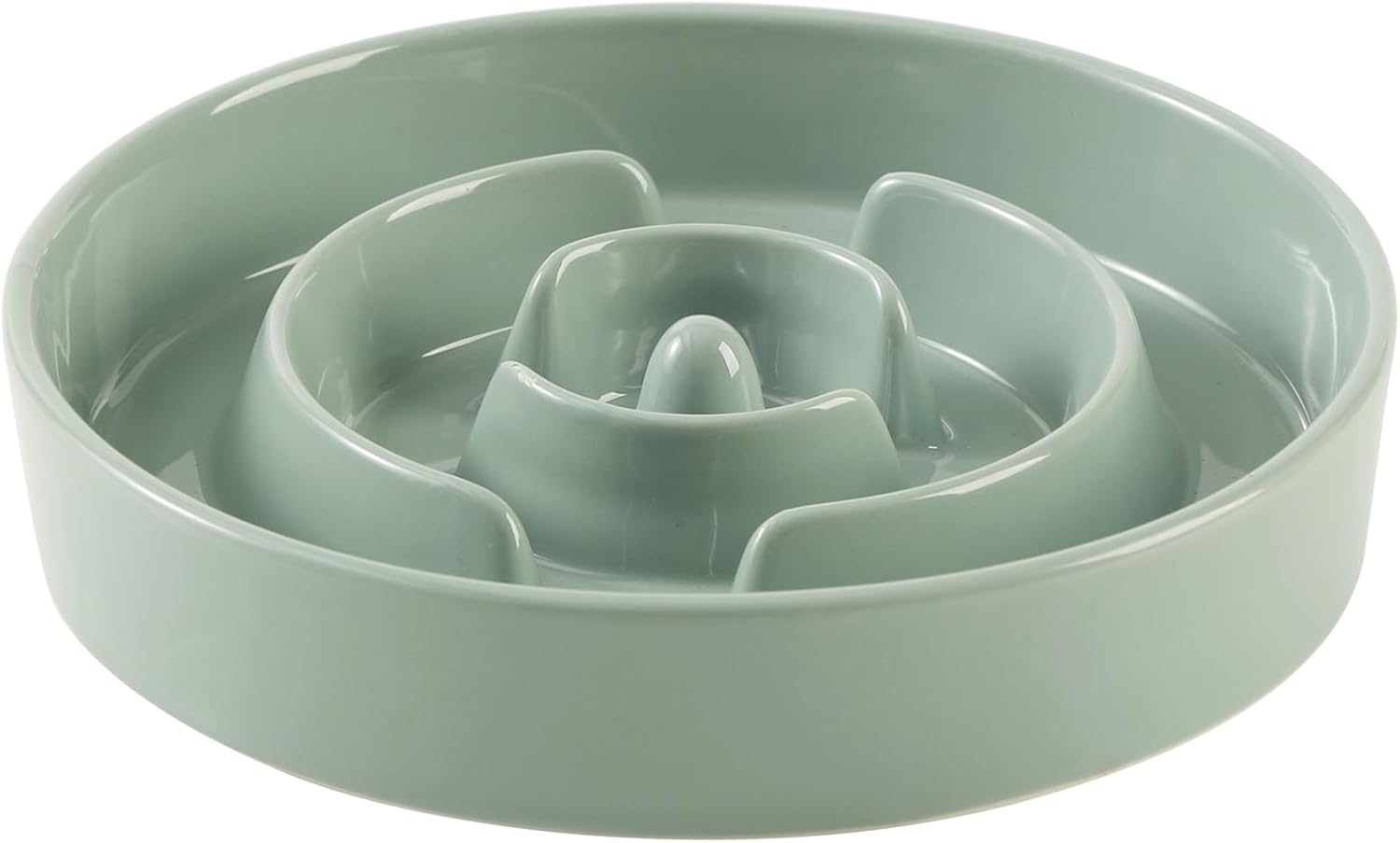 8.2Inch Ceramic Slow Feeder Dog Bowl for Medium and Large Breed, Puzzle Dog Food Dish, Anti-Gulping, Pet Slow Feeder, Stop Bloat, Preventing Choking (Single Bowl-Light Green) image number 7