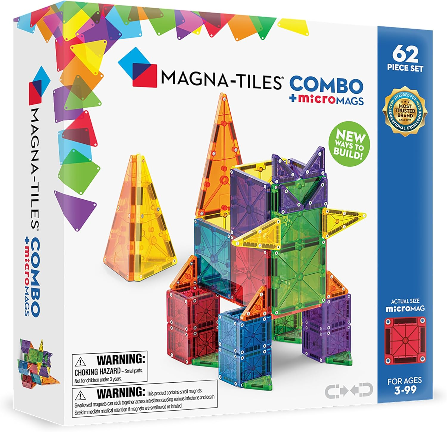 MAGNA-TILES - Combo + Micromags - 62 Piece Set image number 6