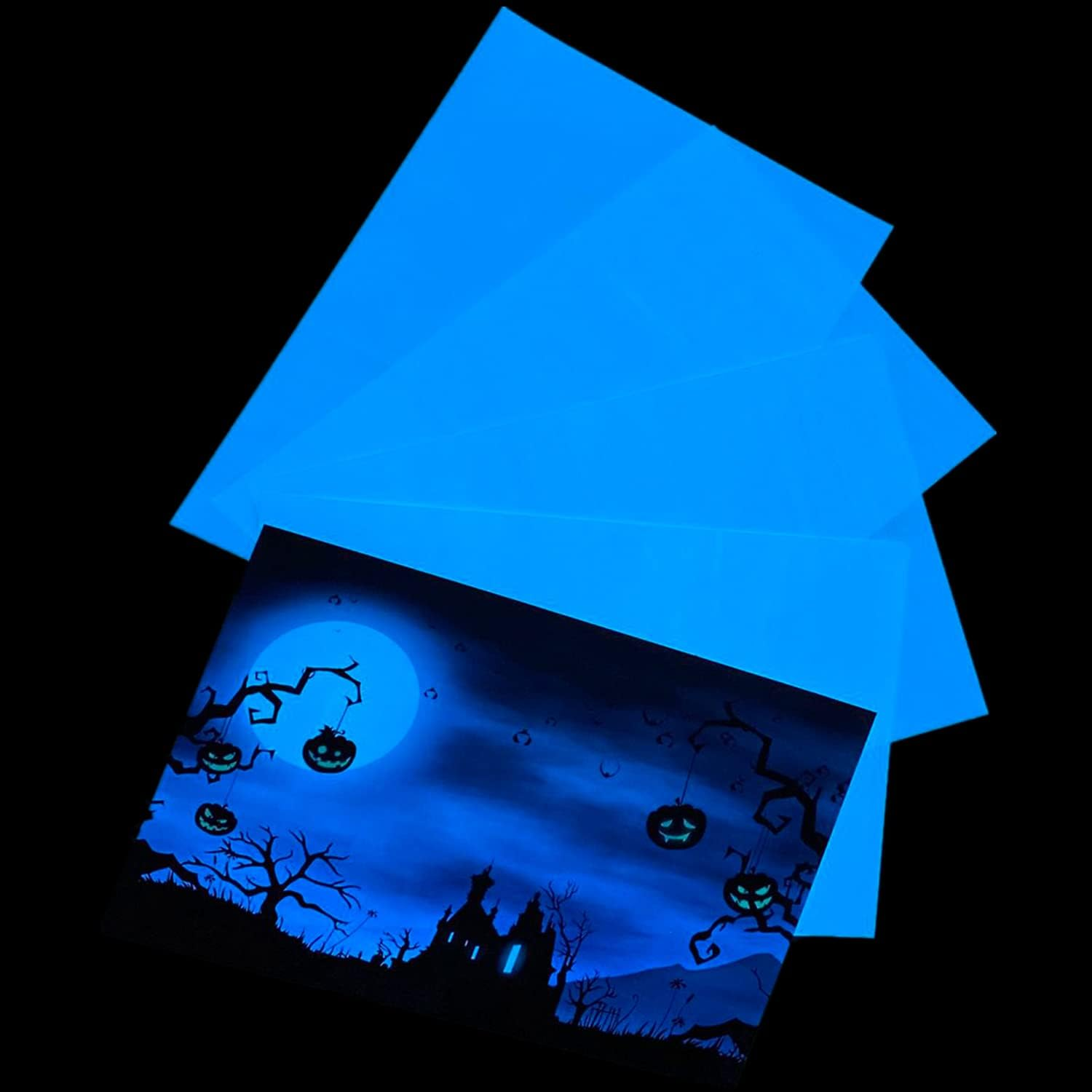Glow in the Dark Photo Paper,Glow Paper,Glow in Dark Photo Paper,Glow in Dark Digital Paper Luminous Printing Paper Photoluminescent Inkjet Printing Paper for Pictures (5Pcs A4 Glow Blue)