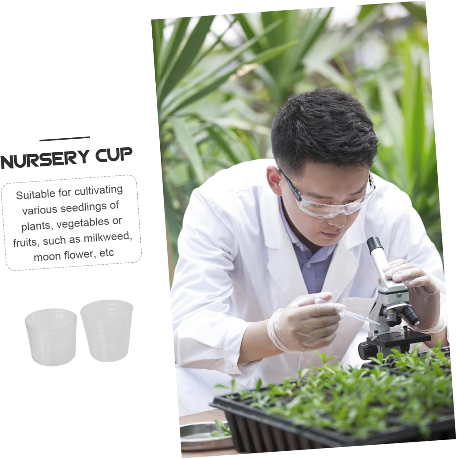 INOOMP 50Pcs Plant Nursery Cups with Dust Covers, 1.5-Inch Seedling Raising Pots for Outdoor Gardening, Flower Nutrient Cups for Orchid and Butterfly Seedlings image number 2
