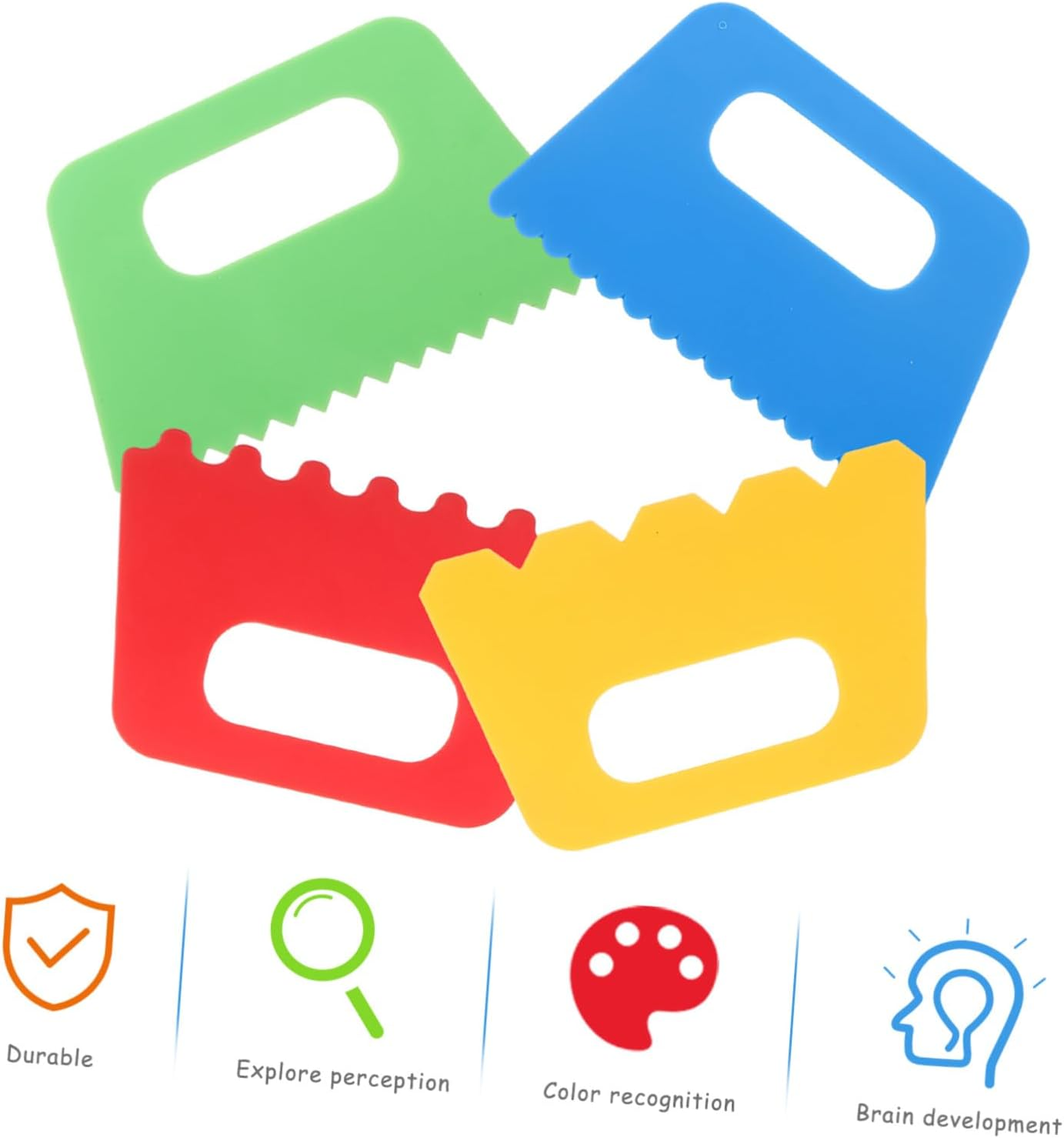 Kisangel 4Pcs Boys and Girls Painting Scraper and Diy Painting Brush Set for Children Preschool Art Drawing Tools Plastic Colorful Scrapers for Creative Drawing and Graffiti Random Color