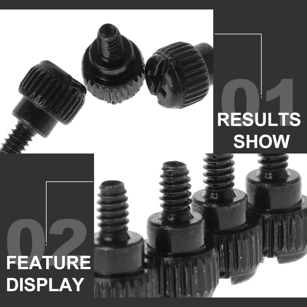 Jojofuny 100Pcs Computer Case Screws - 6-32 Thread M3.5 PC Case Screws for Desktop Computer, Black image number 2