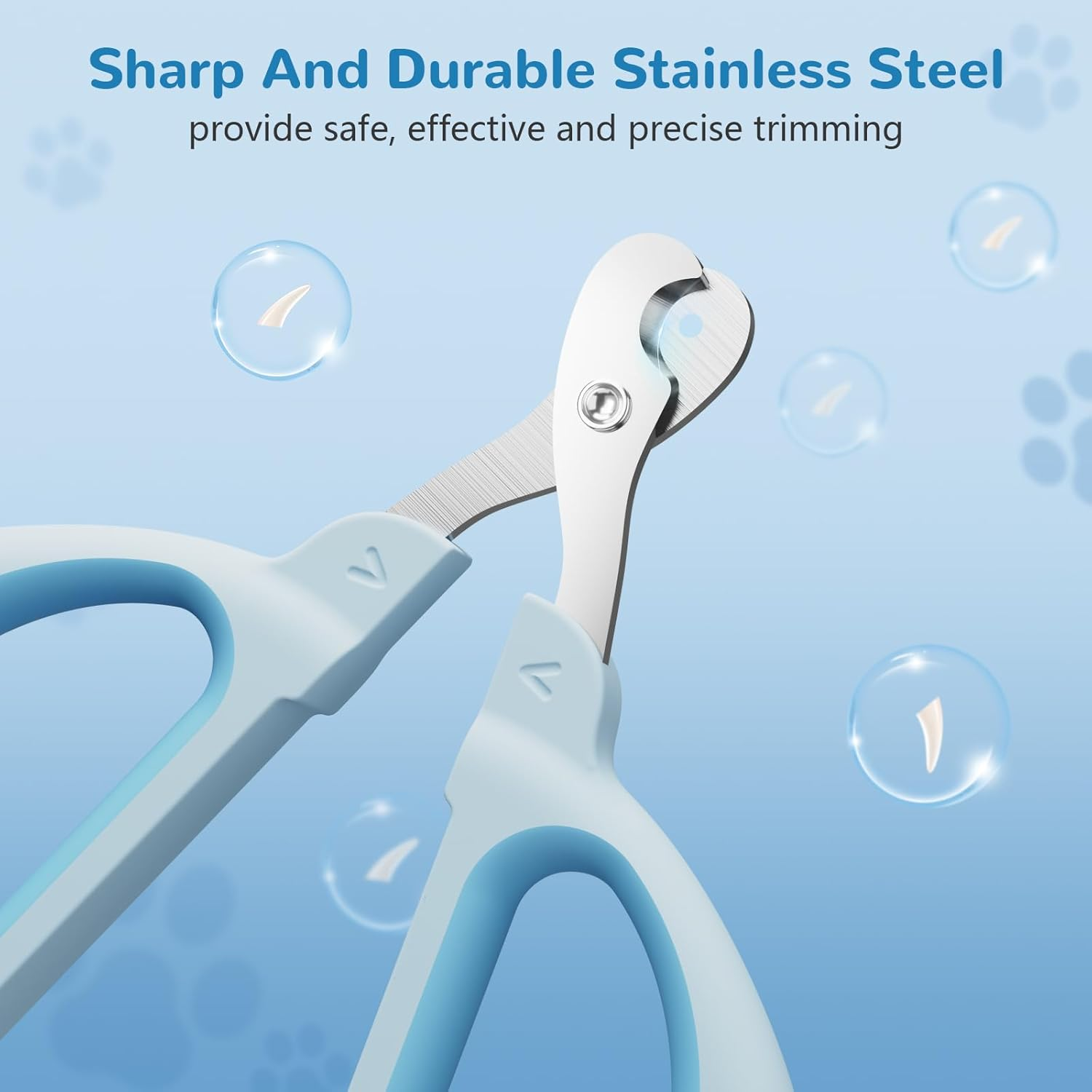 Euqvunn Cat Nail Clippers, Professional Cuts Nails Kittens with Safe Positioning Hole, Scissors Cats Nails Suitable for Kittens, Rabbits, Guinea Pigs, Puppies and Small Animals (Blue) image number 6