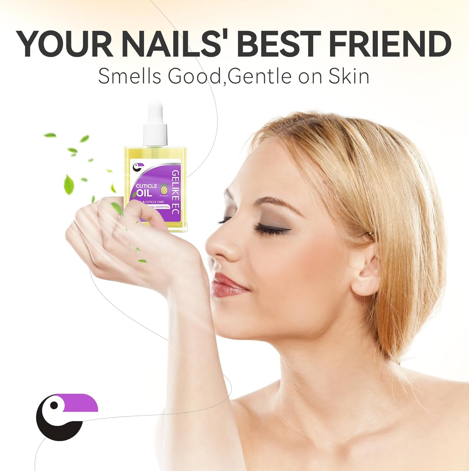Nail Cuticle Oil for Moisturize and Repair - Gelike EC Easy and Quick Absorb Cuticles Care Treatment - Natural Pineapple Smells for Women and Men Dry Damaged Thin Nails