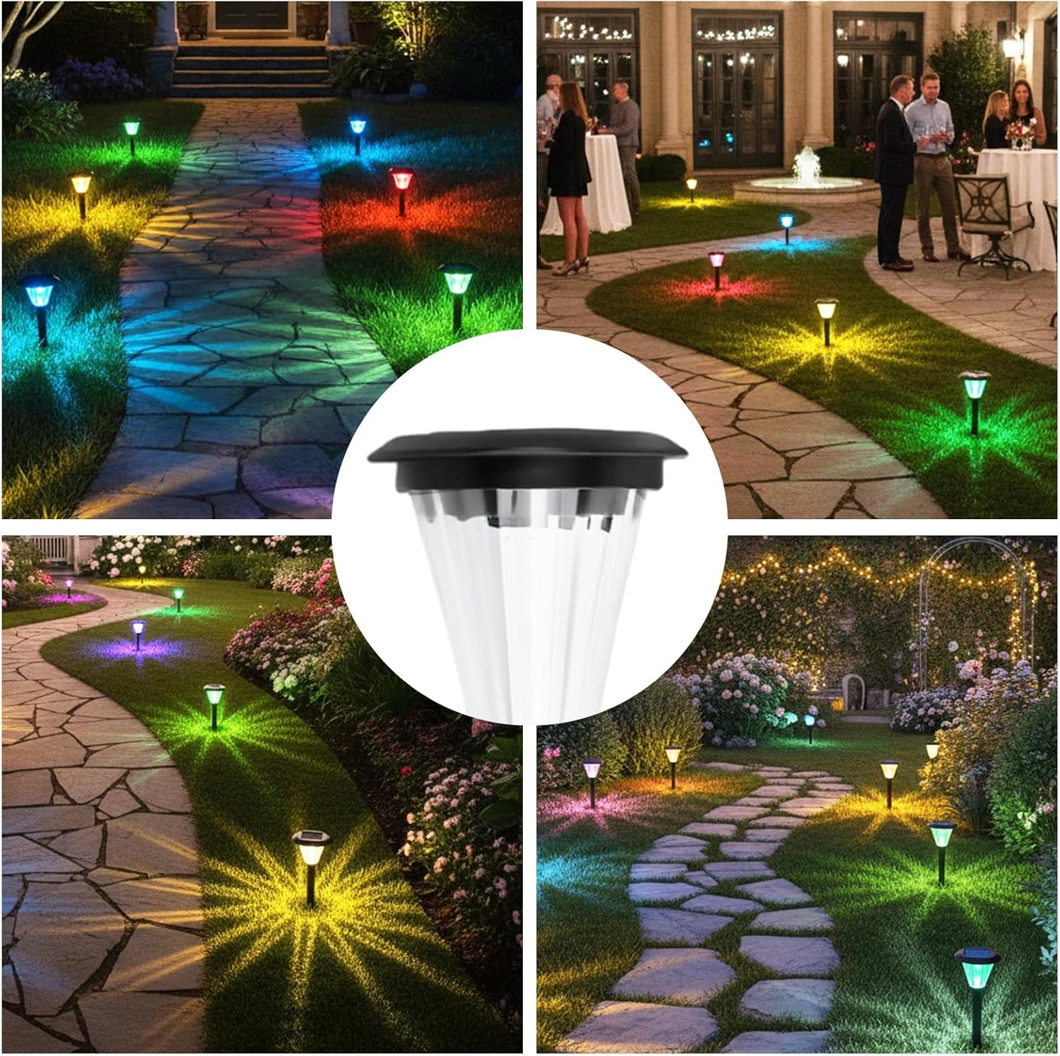 Advwin Solar Pathway Lights, 8 Pack Solar Outdoor Garden Lights, Waterproof Solar Powered Stake Lights Auto On/Off for Pathway Garden Yard Path Walkway Driveway Lawn Patio outside Decor image number 1