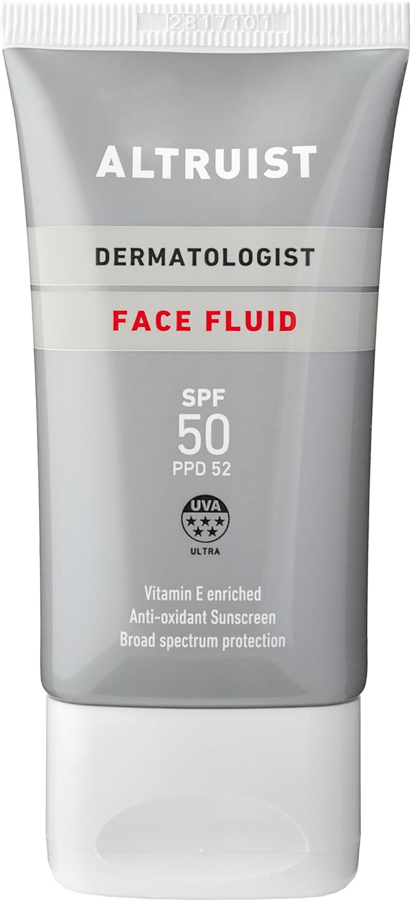 Altruist Dermatologist Sunscreen Fluid SPF &ndash; Superior 5Star UVA Protection by Dr Andrew Birnie Premium Antioxidant Face Protection, White, Unscented, 50 Millilitre image number 3