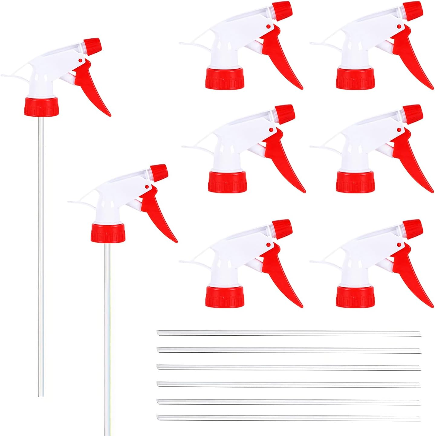 Xinghonyac 8 Pcs Trigger Sprayer Replacement Nozzles, Plastic Spray Bottle Nozzle, Adjustable Water Bottle Spray Trigger for Standard 28/400 Neck Bottle (Blue White)