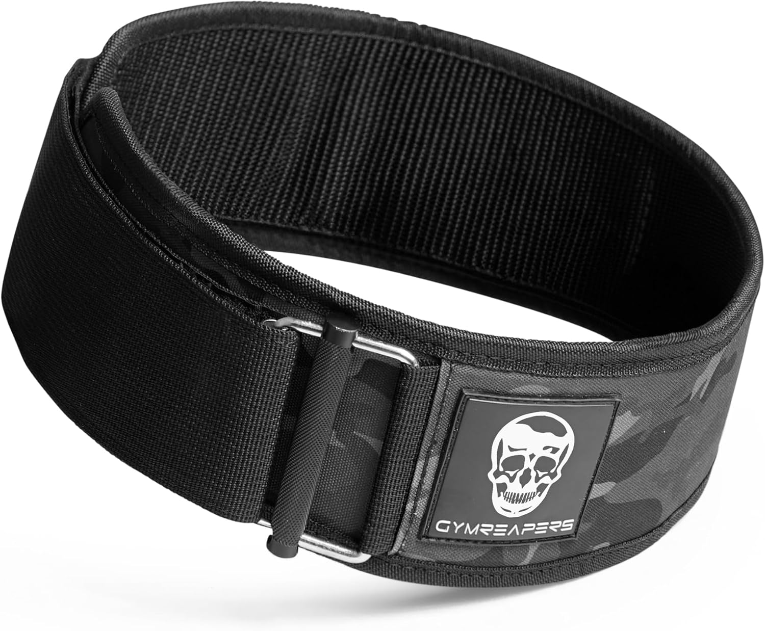 Gymreapers Quick Locking Weightlifting Belt for Bodybuilding, Powerlifting, Cross Training - 4 Inch Neoprene with Metal Buckle - Adjustable Olympic Lifting Back Support