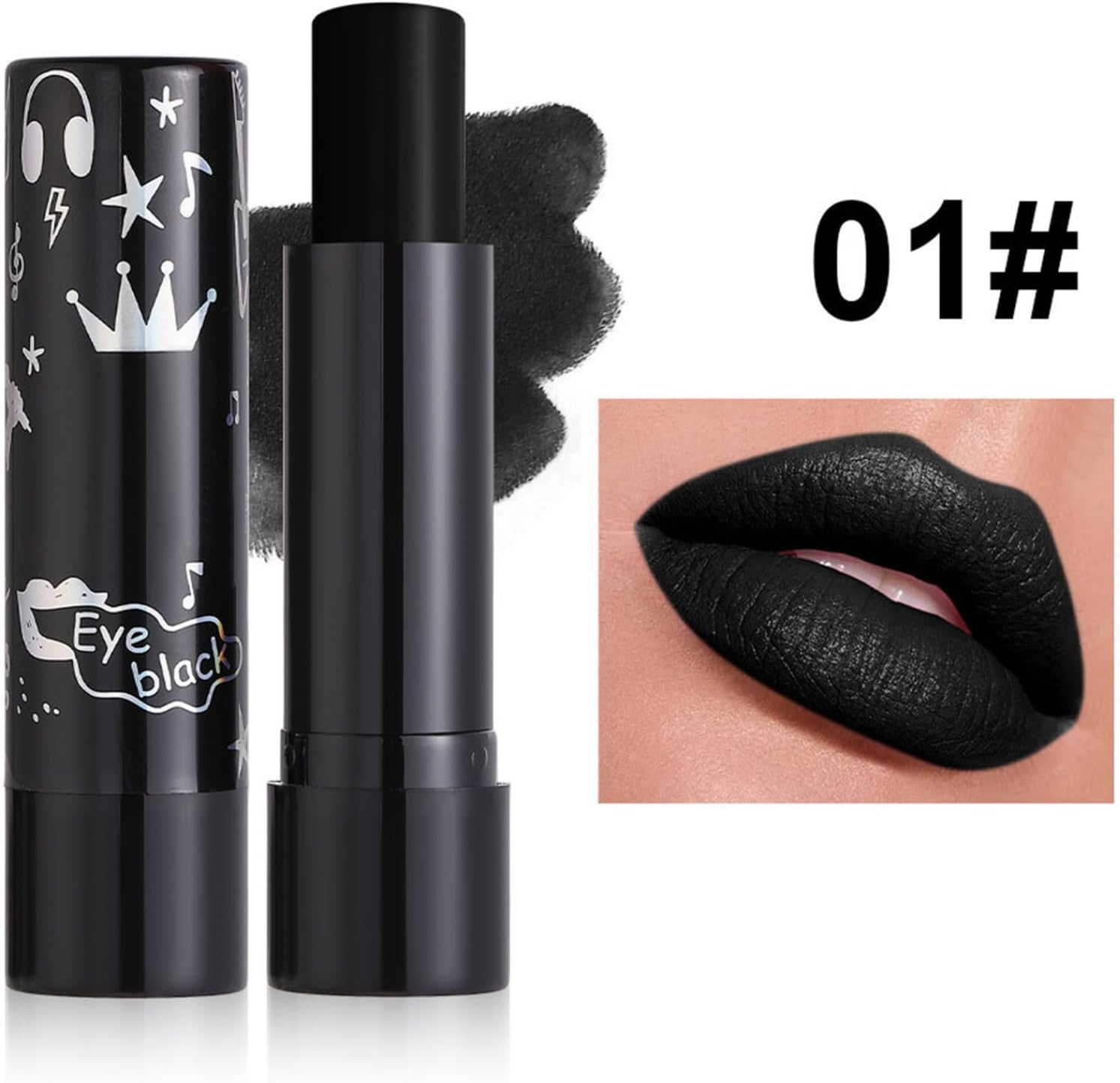 Yhong Matte Liquid Lipstick Waterproof Smudge Proof Long Wearing Lip Color Creamy Smooth Application Black One Size image number 2