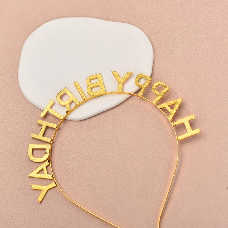 Birthday Headband Crown Rainbow Color Happy Birthday Hat Headpiece Bday Gifts for Women Men Girls Boys Birthday Props for Photoshoot Bday Birthday Party Accessories Favors Decorations image number 4