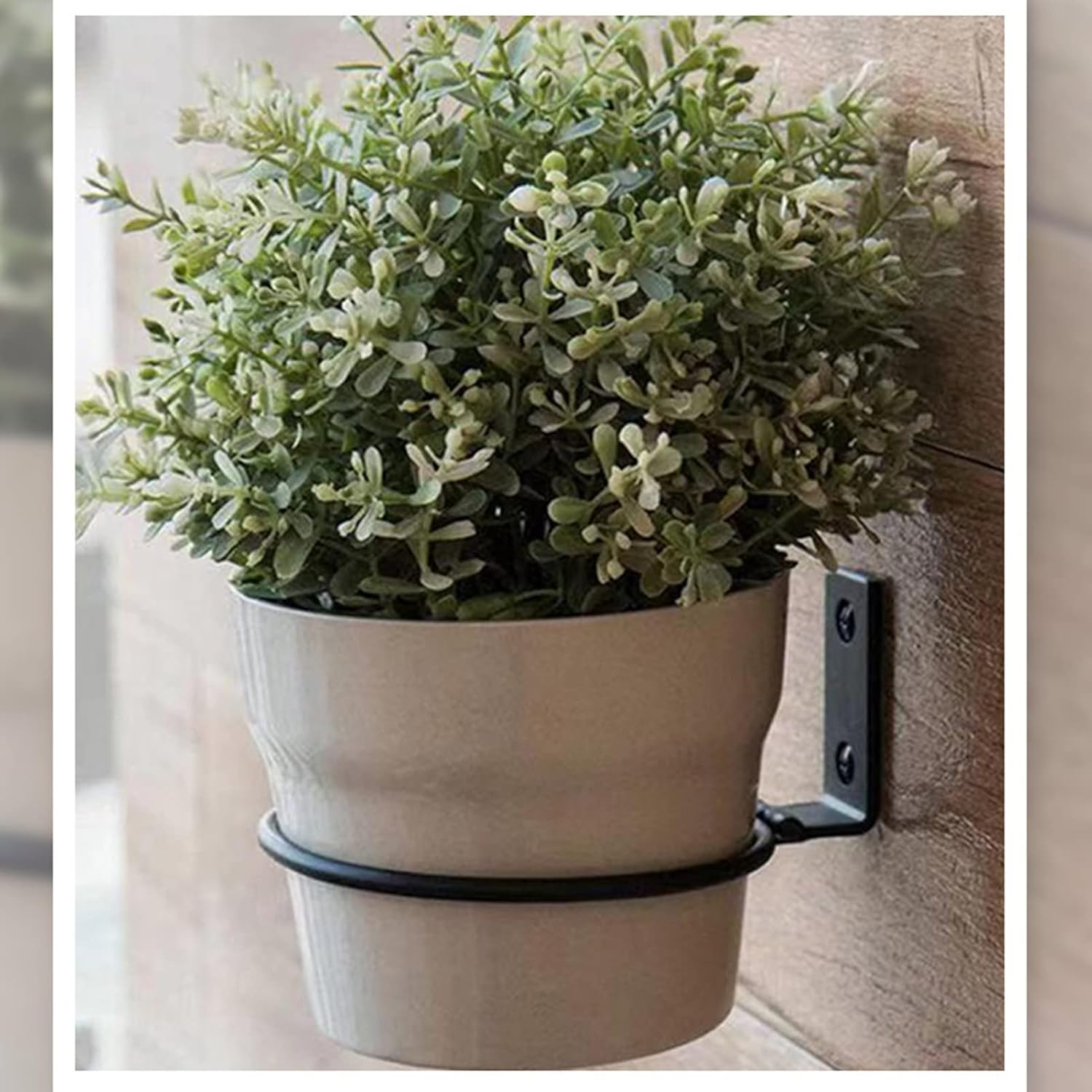 Sorandy Wall Mounted Plant Holder, 3Pcs 6 Inch Flower Pot Hanger with 90 Degree Swing Arm and Screw Kit for Indoor/Outdoor Plants image number 4