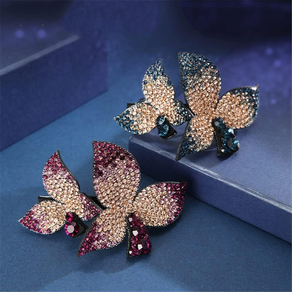 Alligator Clip,Headdress,Hair Clamp,Hairpins,Hairpin Leaves Hair Accessories Hairpin Female Top Clip Back Head Spring Clip Rhinestone Clip Headgear (Color : B, Size : 8.9**5.8Cm) image number 1