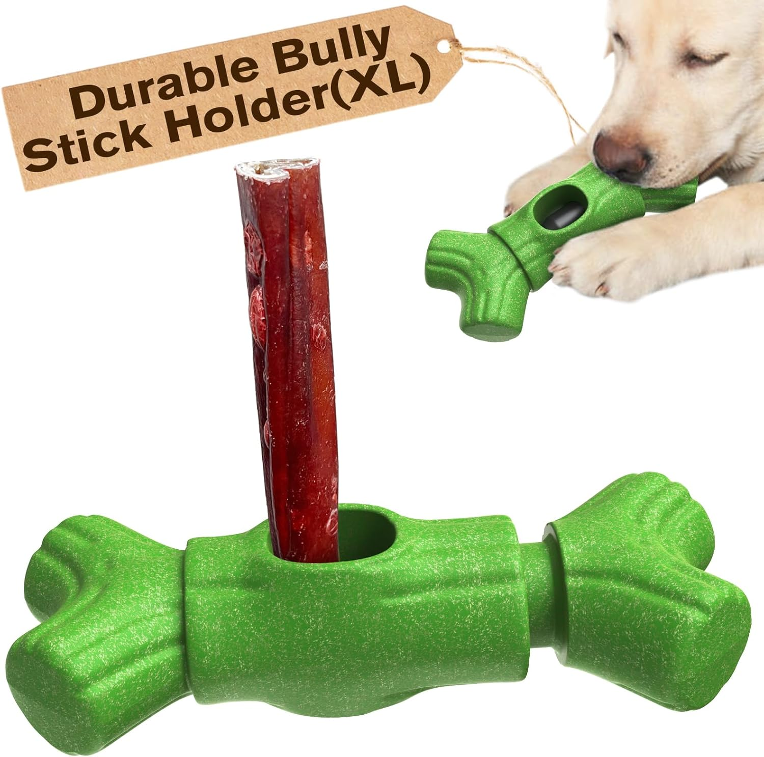 KADTC 2 in 1 - Extra-Large Size Durable Dog Bully Stick Holder and Indestructible Chew Toy for Medium/Large Aggressive Chewers Breed Dogs image number 5