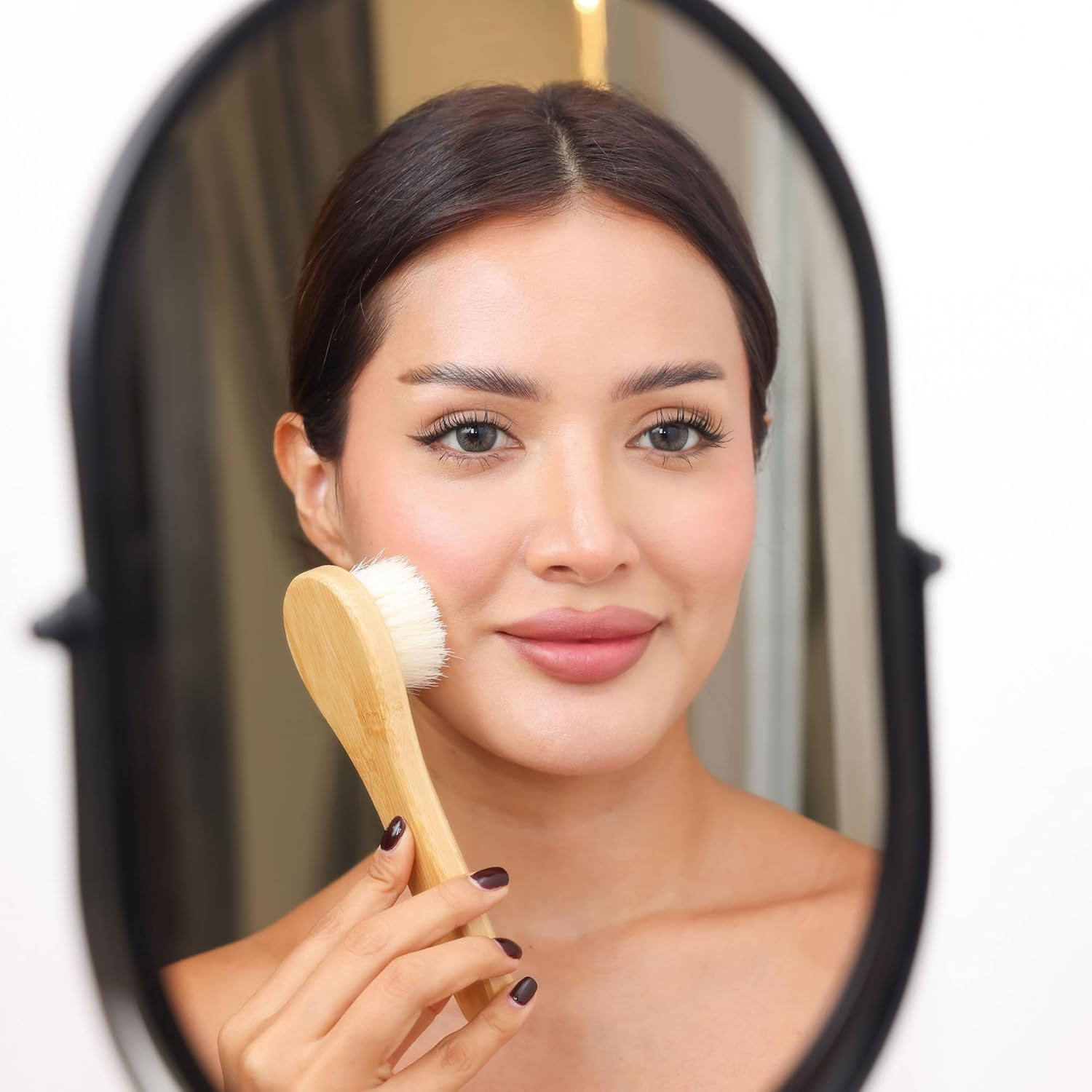 Dry Body Brush + Facial Brush: Exfoliate, Rejuvenate and Restore Lost Luster - 2 Dry Brushes Uniquely Designed for Face and Body -Stimulate Lymphatic Drainage and Minimize Cellulite image number 1