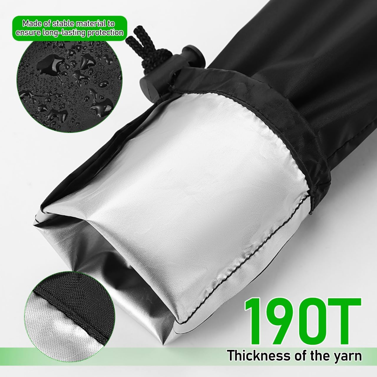 ULTECHNOVO 1 Pair Car Wiper Covers, Rain and Snow Protection, Bird Droppings, Windshield Wiper Protector Fortrucks Cars Suvs, Also Be Used as Umbrella, Hiking Pole Storage Cover (Black) image number 4