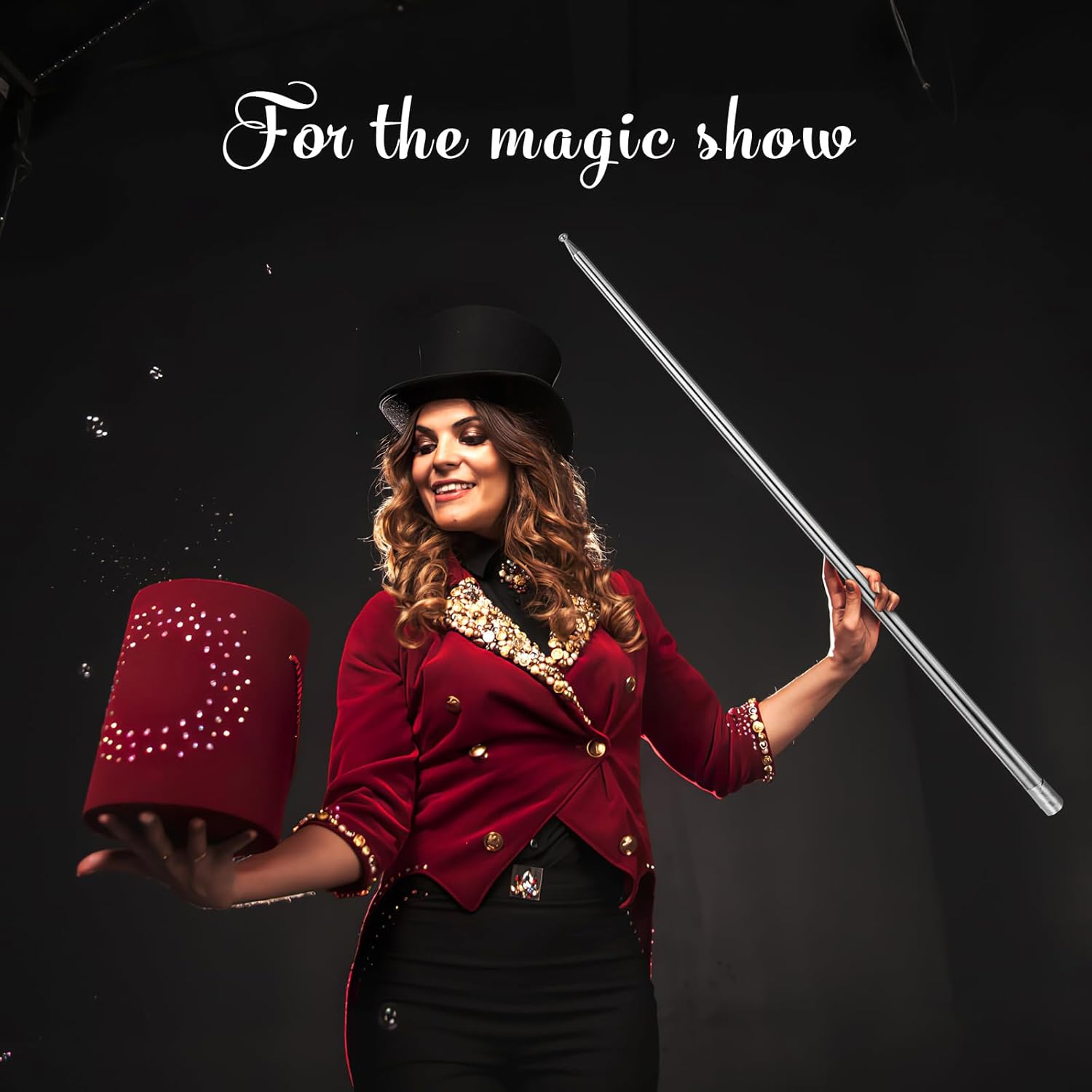 Healifty 2Pcs Metal Appearing Cane Magician Wand Retractable Collapsible for Professional Magician Stage Close- up Magician Tricks Accessories image number 6