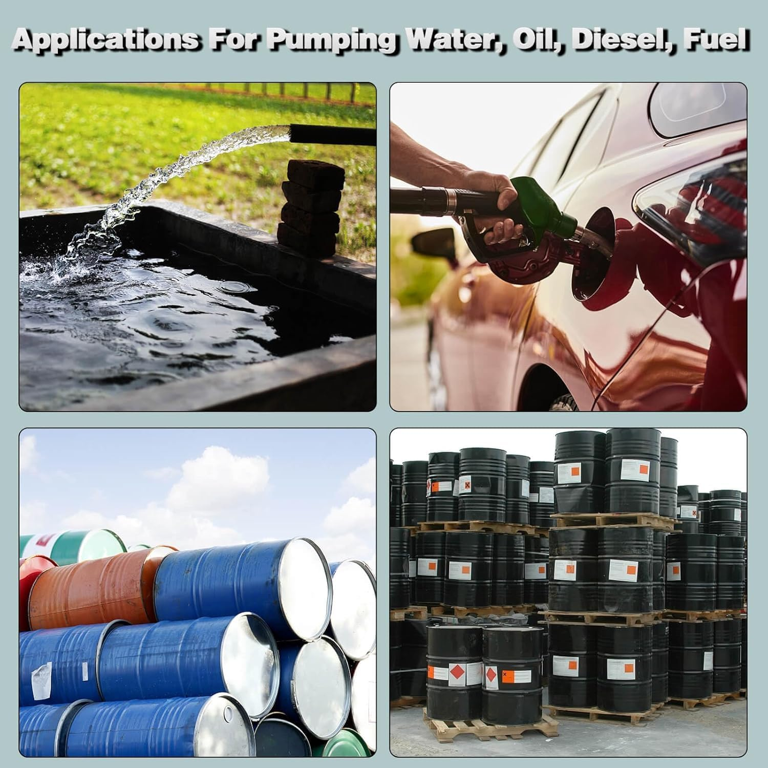 12V Fuel Transfer Pump, Mini Portable Stainless Steel On/Off Switch Oil Diesel Fuel Transfer Water Pump 12V 40Mm image number 3