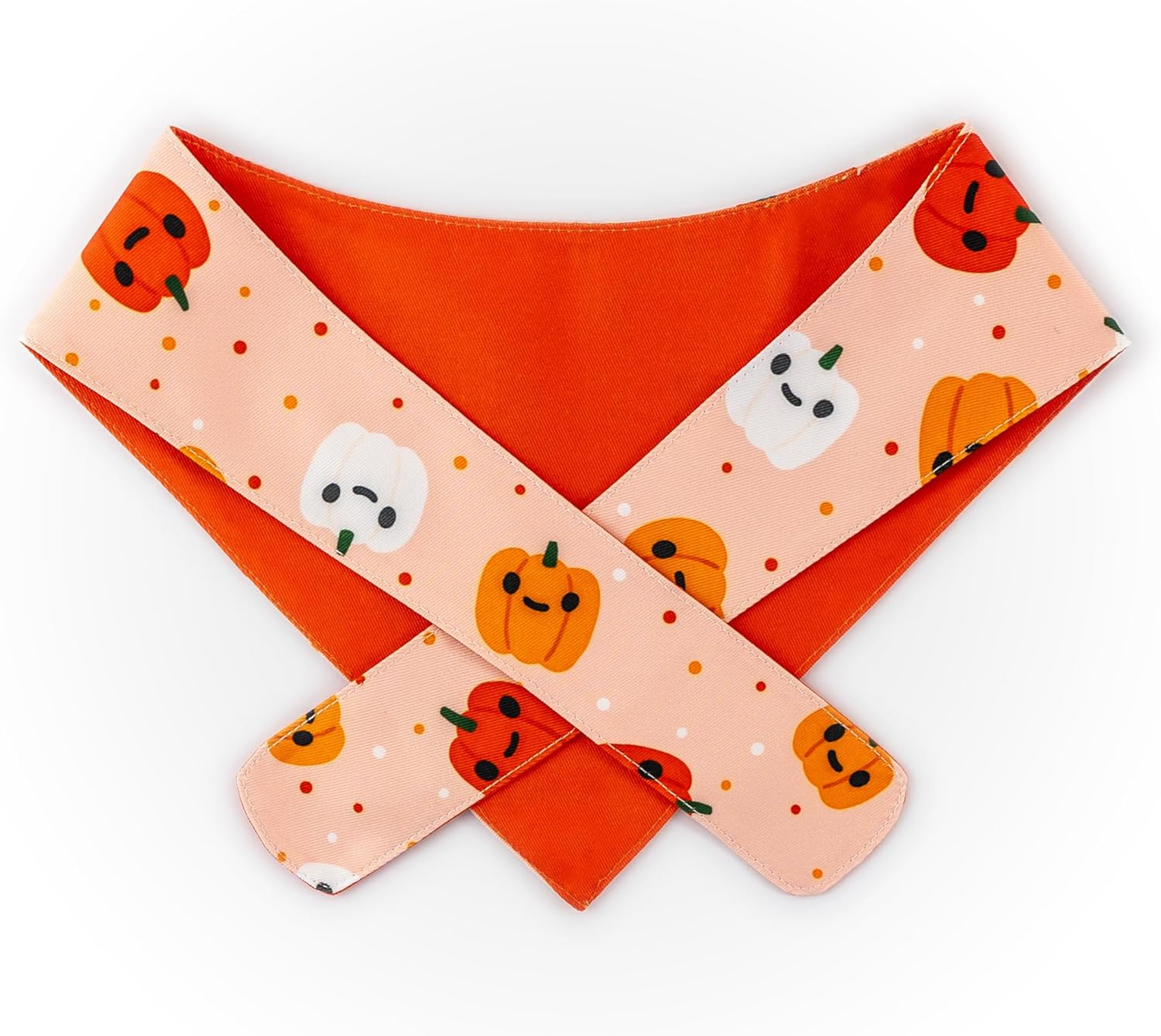 Paws Boutique Premium Dog Bandana/Scarf | Design: Pumpkin Pupkins | Reversible Dual Layered/Sided | Small, Medium & Large Pets | Unique Style | Accessories for Puppies & Dogs (L) image number 4