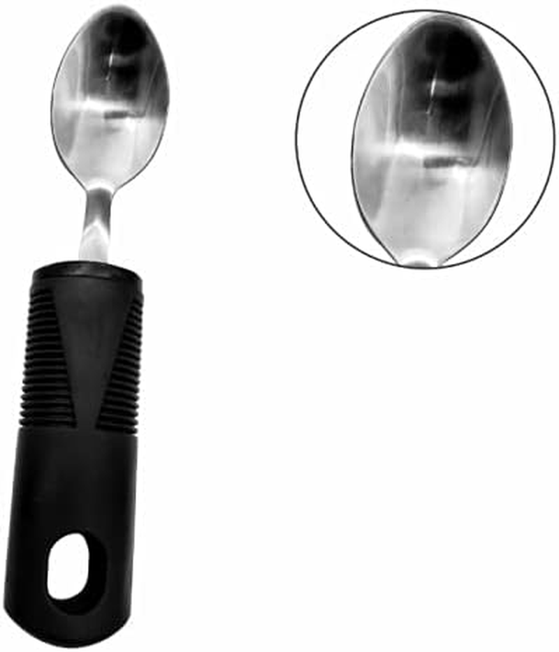 Extra Wide Handles Easy Grip Cutlery Set, Chunky Handles, Corfort Grips Disability Ideal Dining Aid for Elderly Disabled Arthritis Parkinson'S Disease Tremors Sufferers (4PCS Black)