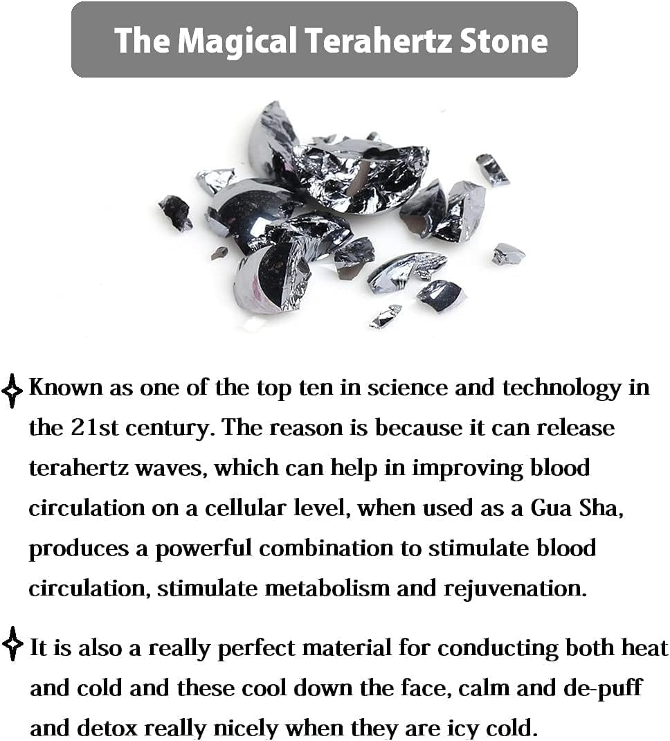 Terahertz Stone Gua Sha Scraping Tools Lymphatic Drainage Massager Facial Energy Beauty Tools image number 4