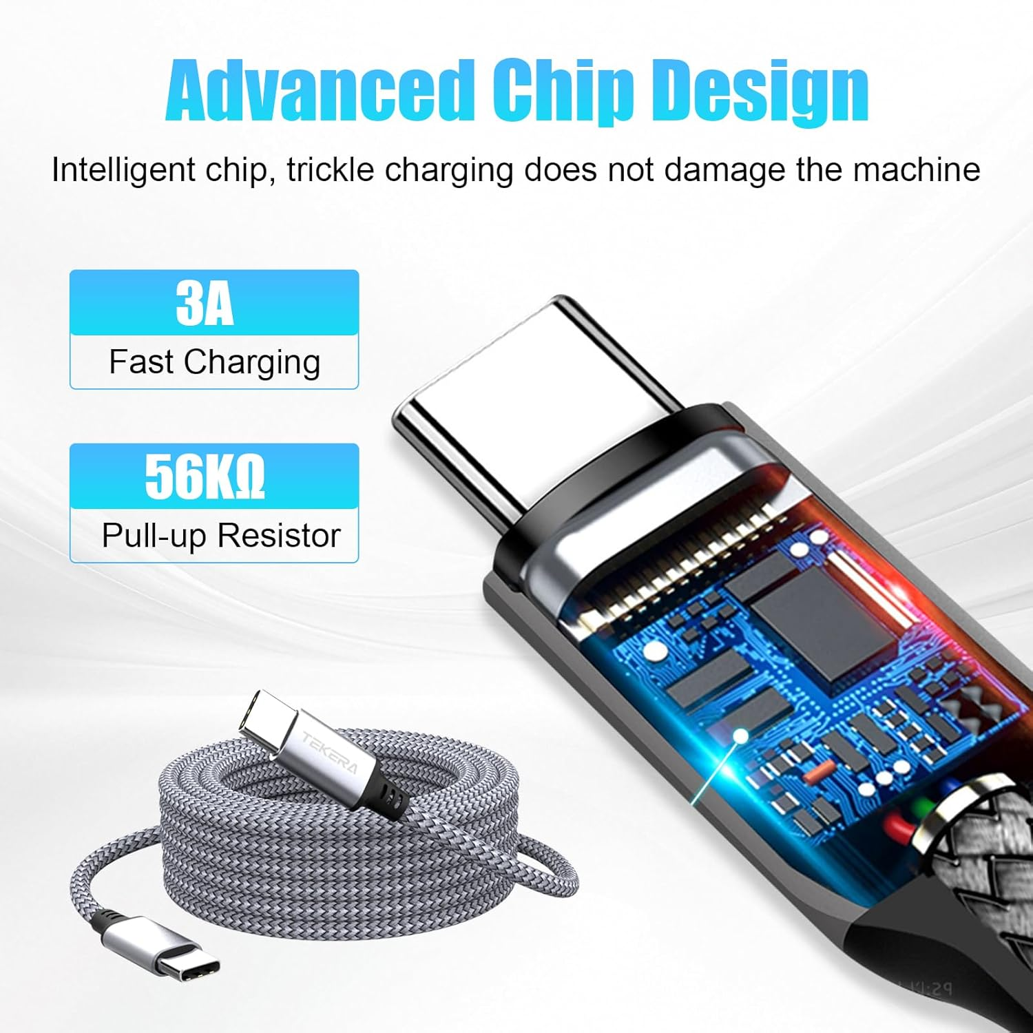 USB C to USB C Cable 8M, 60W USBC to USBC Cable PD Fast Charging Type C Cable USB C Charger Cable (60W (26.2FT/8M)) image number 2