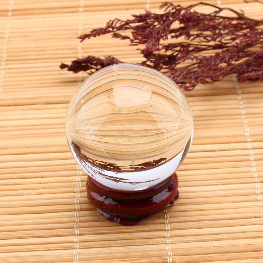 Clear Crystal Ball, 40Mm Asian Rare Natural Quartz Clear Magic Crystal Ball with Stand Base Perfect for Meditation and Decoration Feng Shui Crystals image number 3