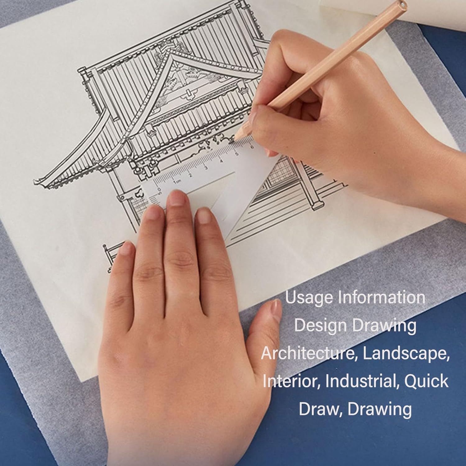 Tracing Paper Roll, 24 Inch White Trace Paper Roll Translucent Tracing Paper for Drawing Clear Tracing Patterns Paper for Sewing Sketching Crafts, Translucent Pattern Paper image number 4