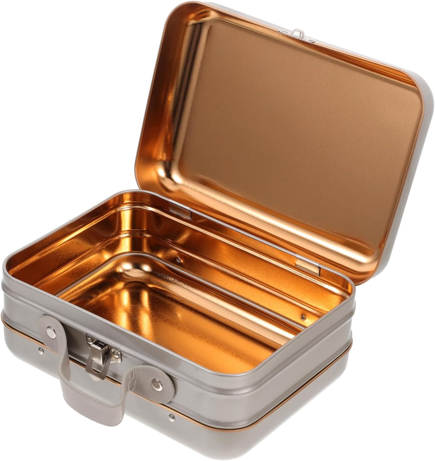 Tinplate Portable Case Craft Storage Box Handle Decorative Key Box for Desktop Organizer image number 2