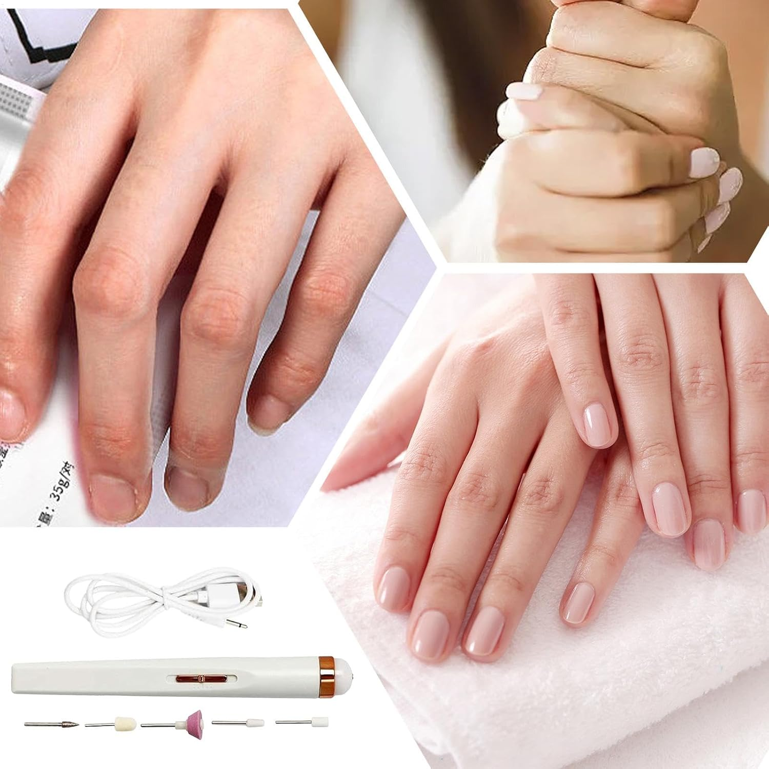 Nail Manicure Kit, Pedicure Portable Grinder, Ergonomic Polishing Tool, Filer Polisher for Families, Friends, Lovers, Material Sturdy ABS, Portable and Versatile Tool