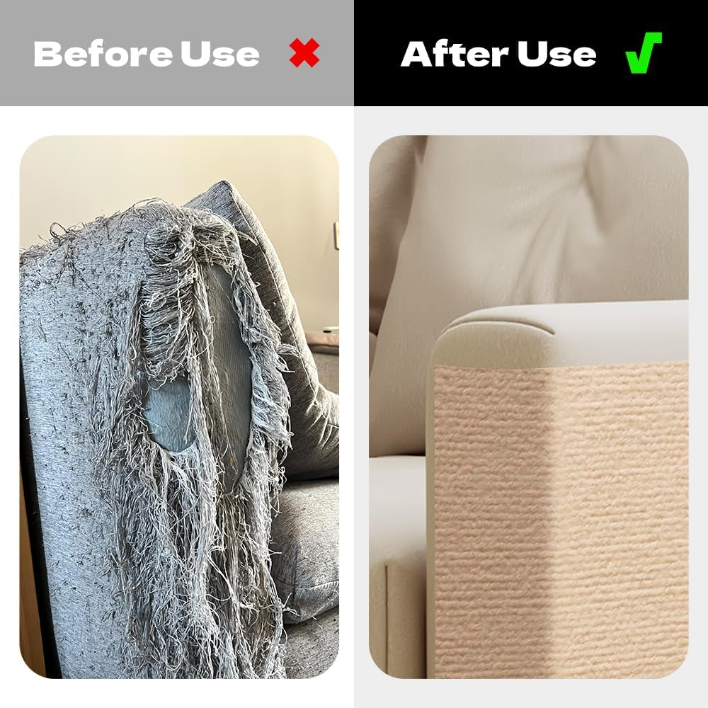 Self-Adhesive Cat Scratching Mat, Scratch Protection, Sofa Cat, Scratch Film, Cats, Self-Adhesive, Scratch Protection Wall for Doors, Anti-Scratch Film, 3 M X 40 Cm, Khaki