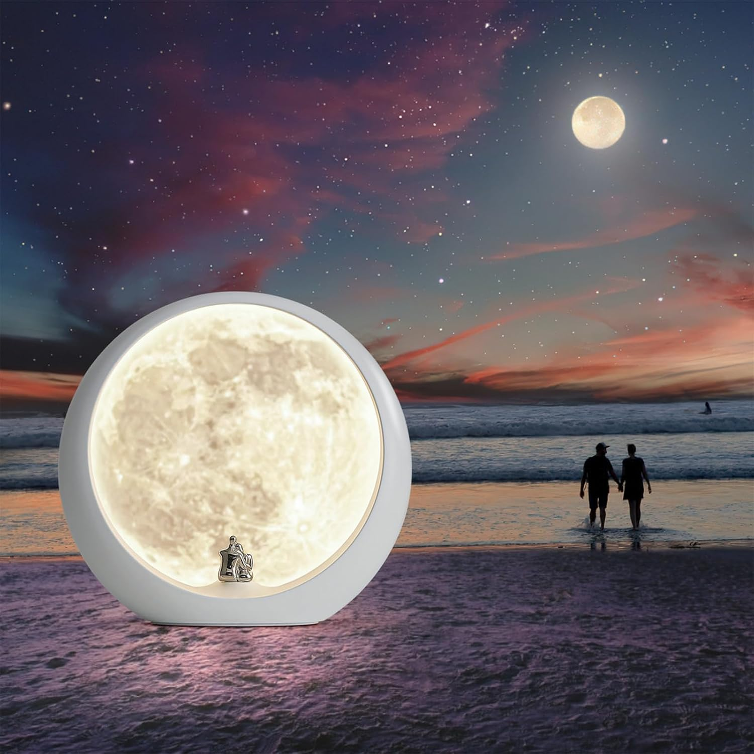 Mamre Super Moon Night Light - Dimmable Table Lamp Home Decoration and Unique Gift Idea for Anniversary Weddings, Valentine'S Day Christmas - Golden Sunset image number 3